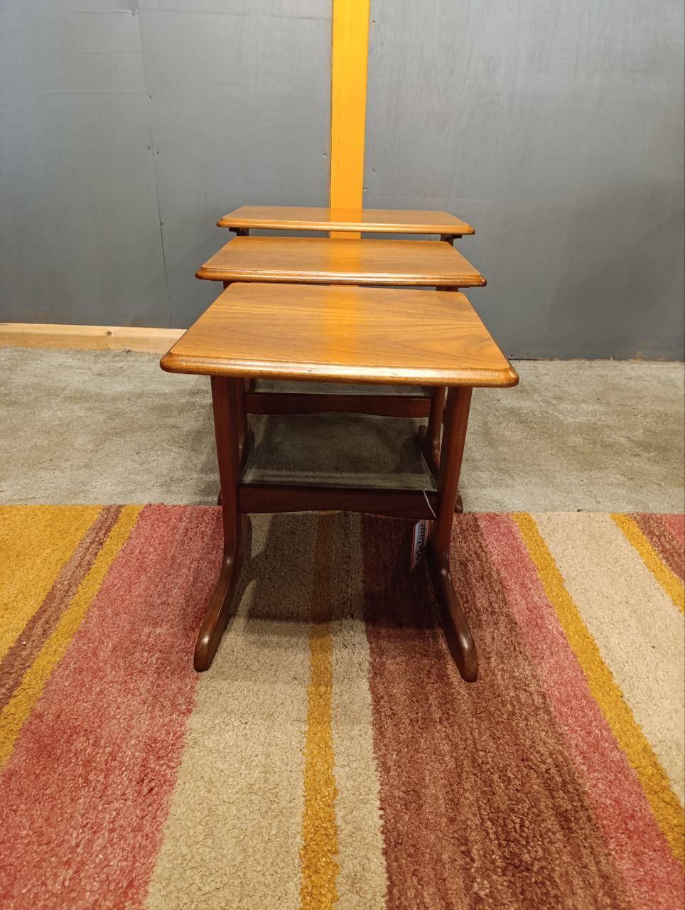 Set Of 3 Whale Tail Nesting Tables By G Plan   Teak, Mid Century Modern Design, 1970s photo vintage