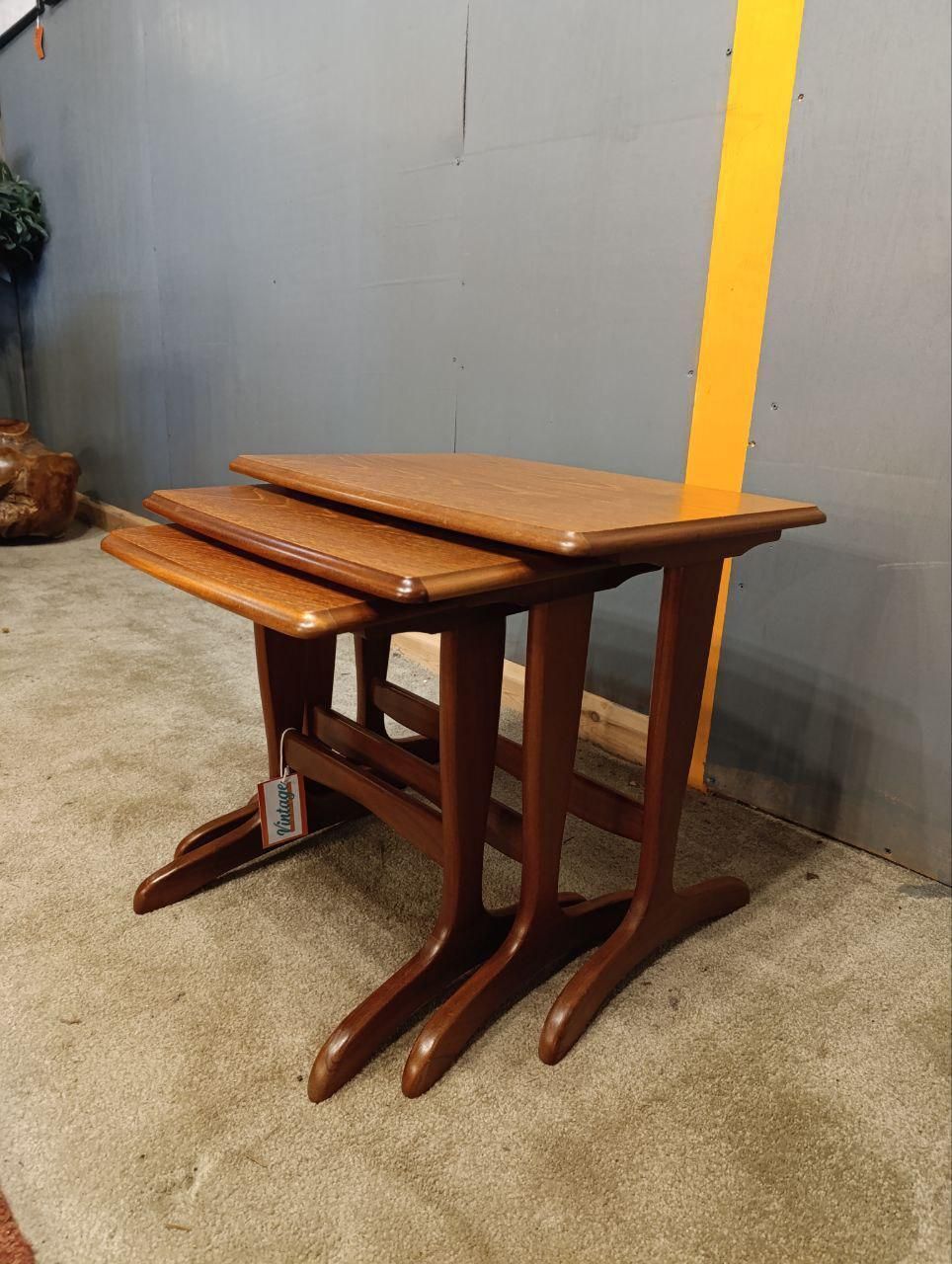photo for sale Set Of 3 Whale Tail Nesting Tables By G Plan   Teak, Mid Century Modern Design, 1970s