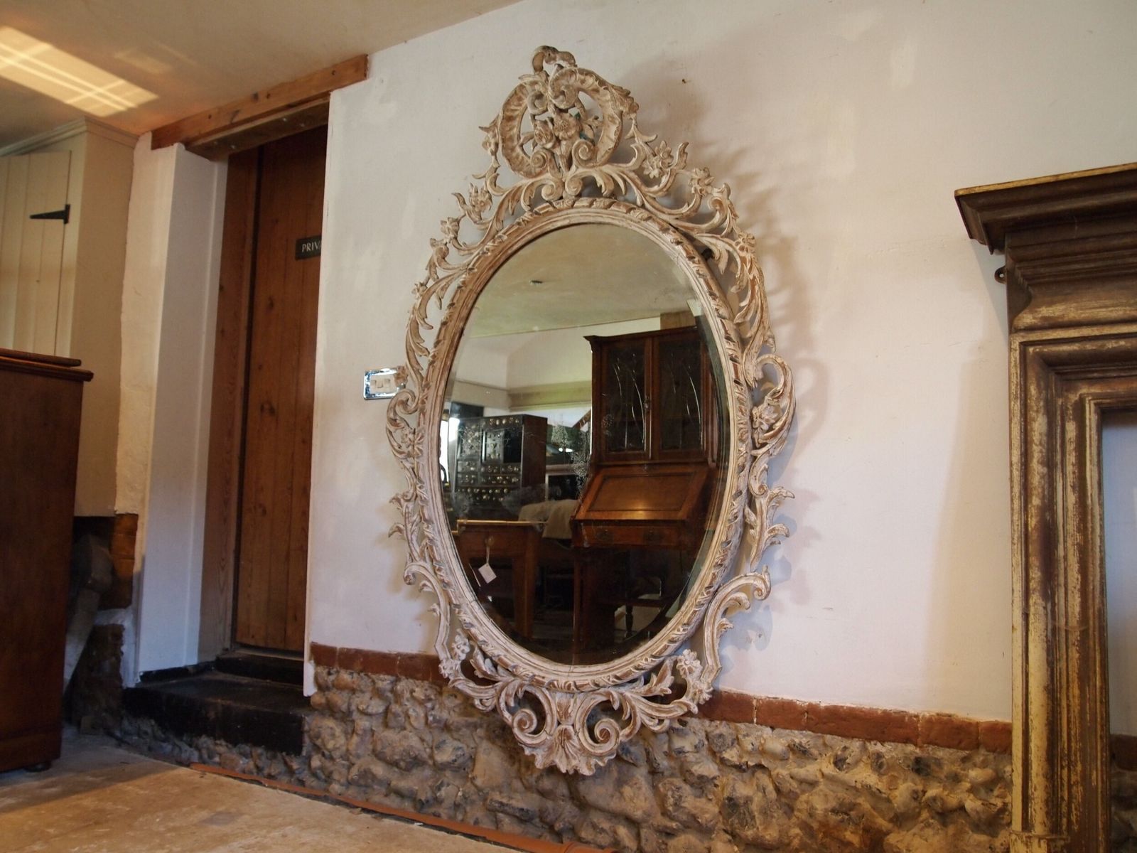 Mirror Large Outstanding Italian Carved 18th Century Original Plate C1780 photo buy
