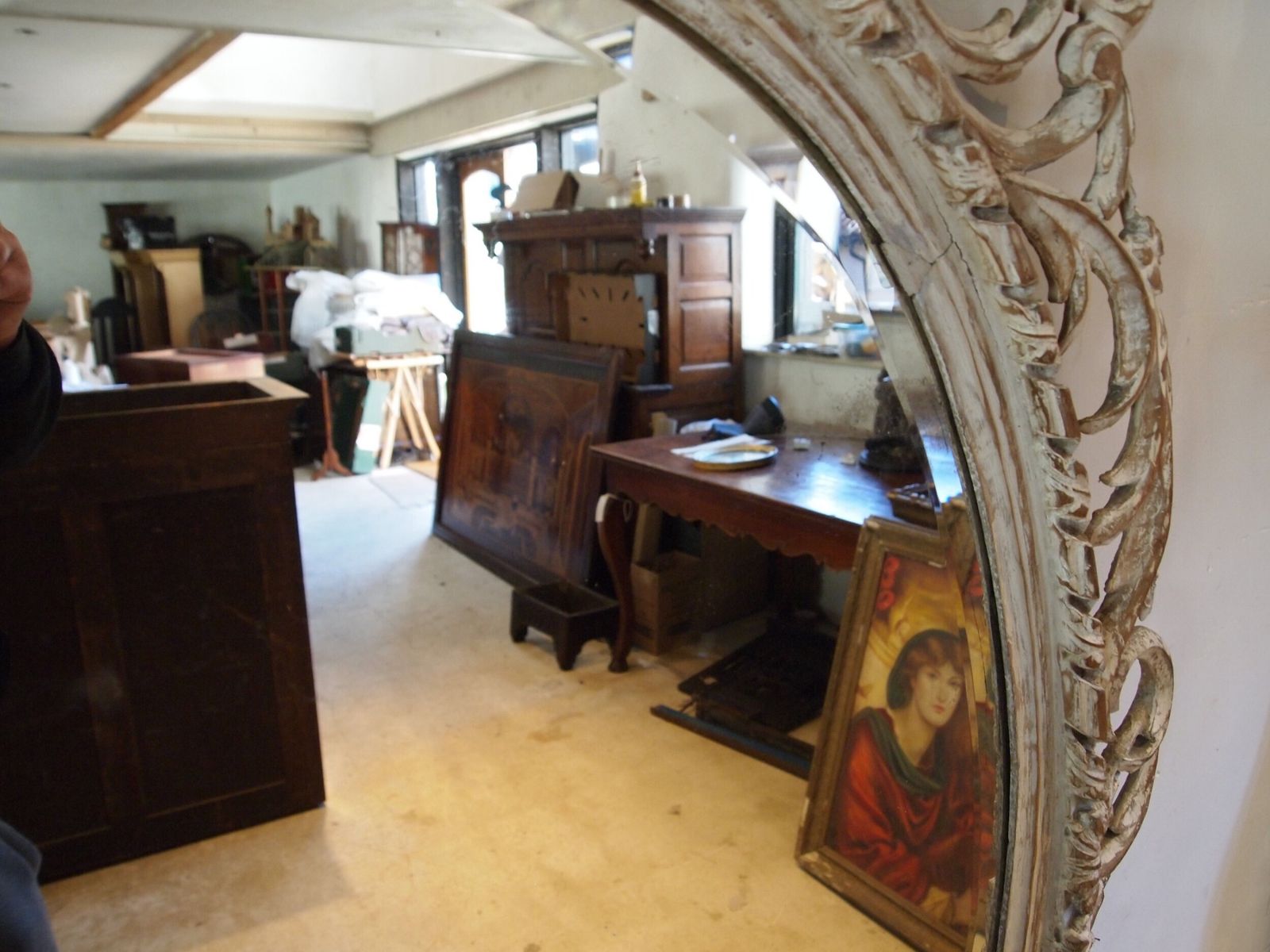 2850.0 Mirror Large Outstanding Italian Carved 18th Century Original Plate C1780 photo