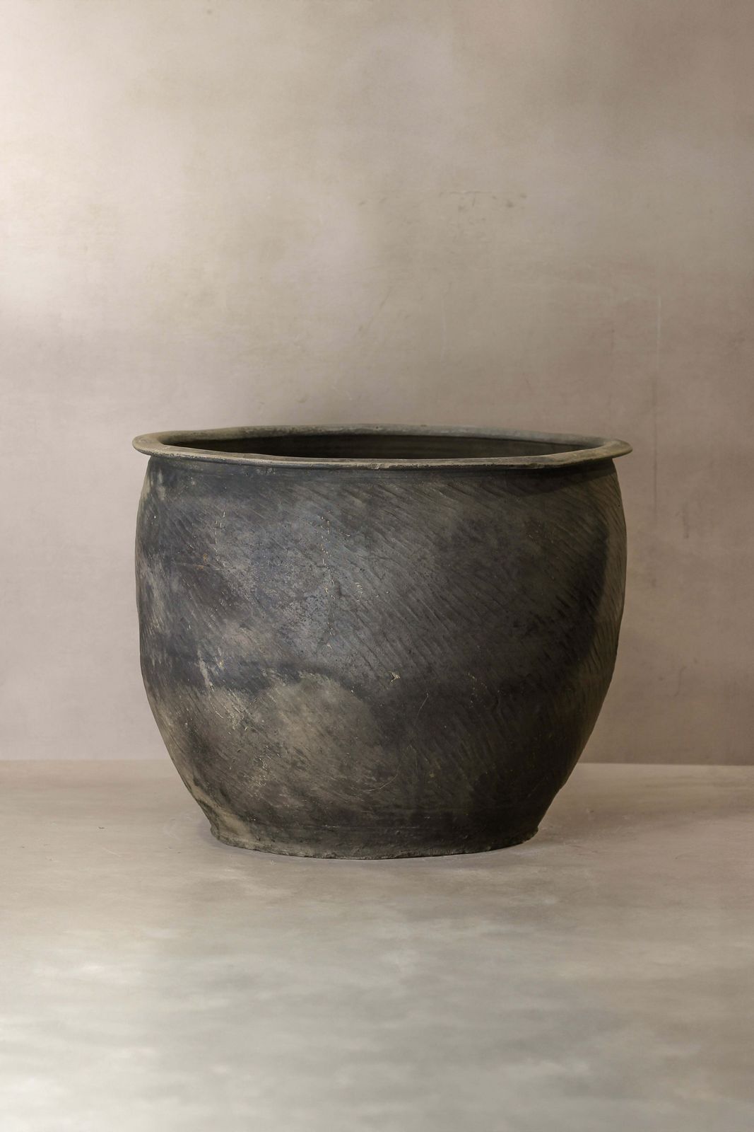 Big Old Grey Asian Pots   L016 photo for sale
