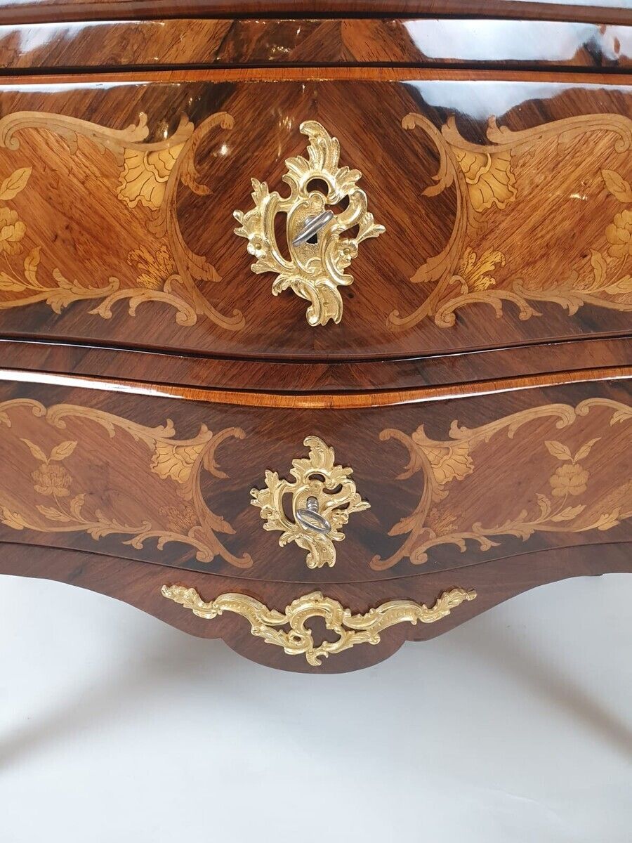 Louis XV Style Chest Of Drawers Inlaid With Rosewood And Fruitwood photo Furniture
