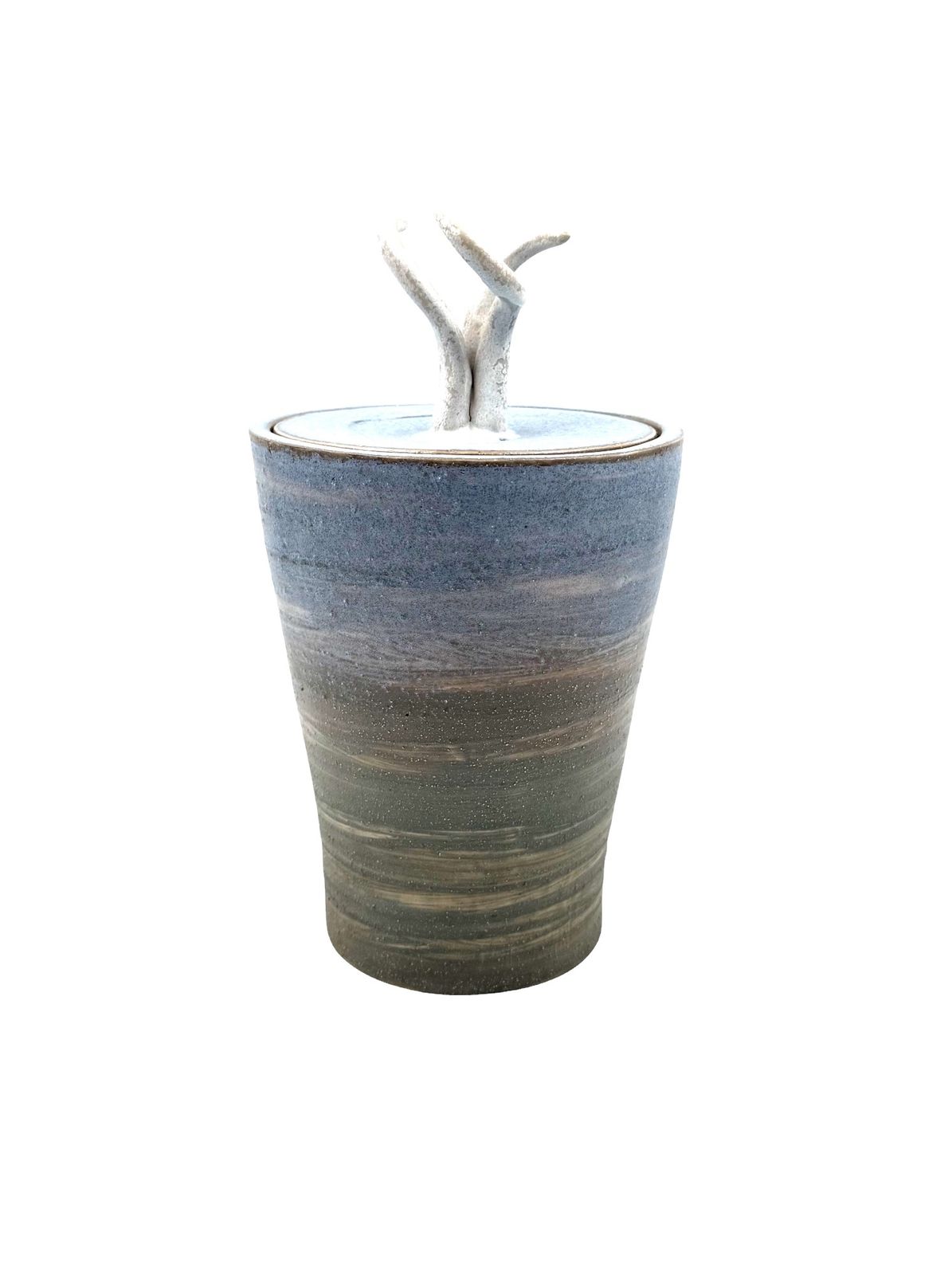 Mid Century Modern Style Blue Artistic Ceramic Vase, Gabriele Bucci Italy Ca. 2000s photo vinterior
