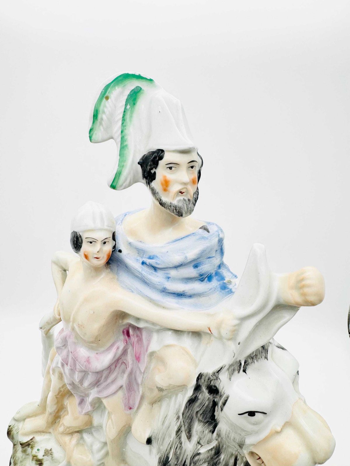 Antique Staffordshire Group Figure, Samson And The Lion Staffordshire Large Figure photo buy