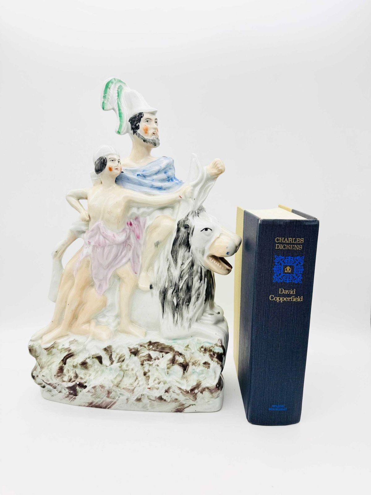 Antique Staffordshire Group Figure, Samson And The Lion Staffordshire Large Figure photo vintage