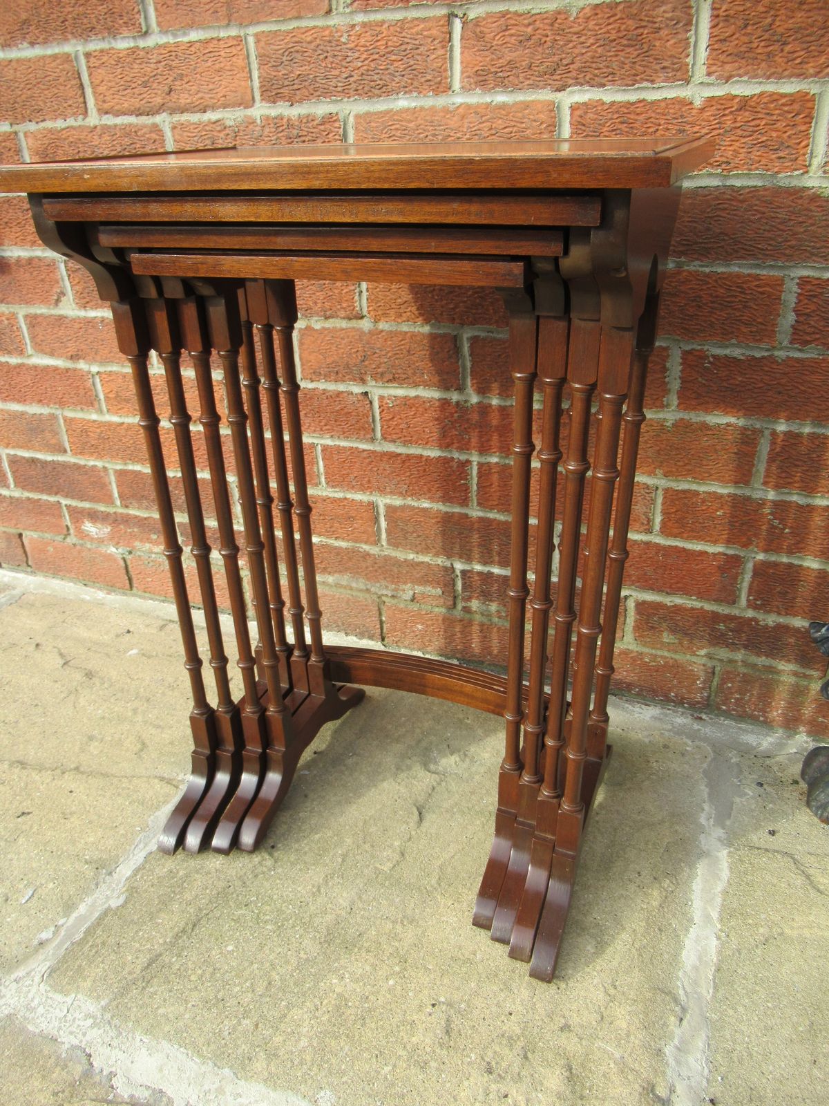 photo for sale Mahogany  And Maple   Nest Of Four Tables   1920s