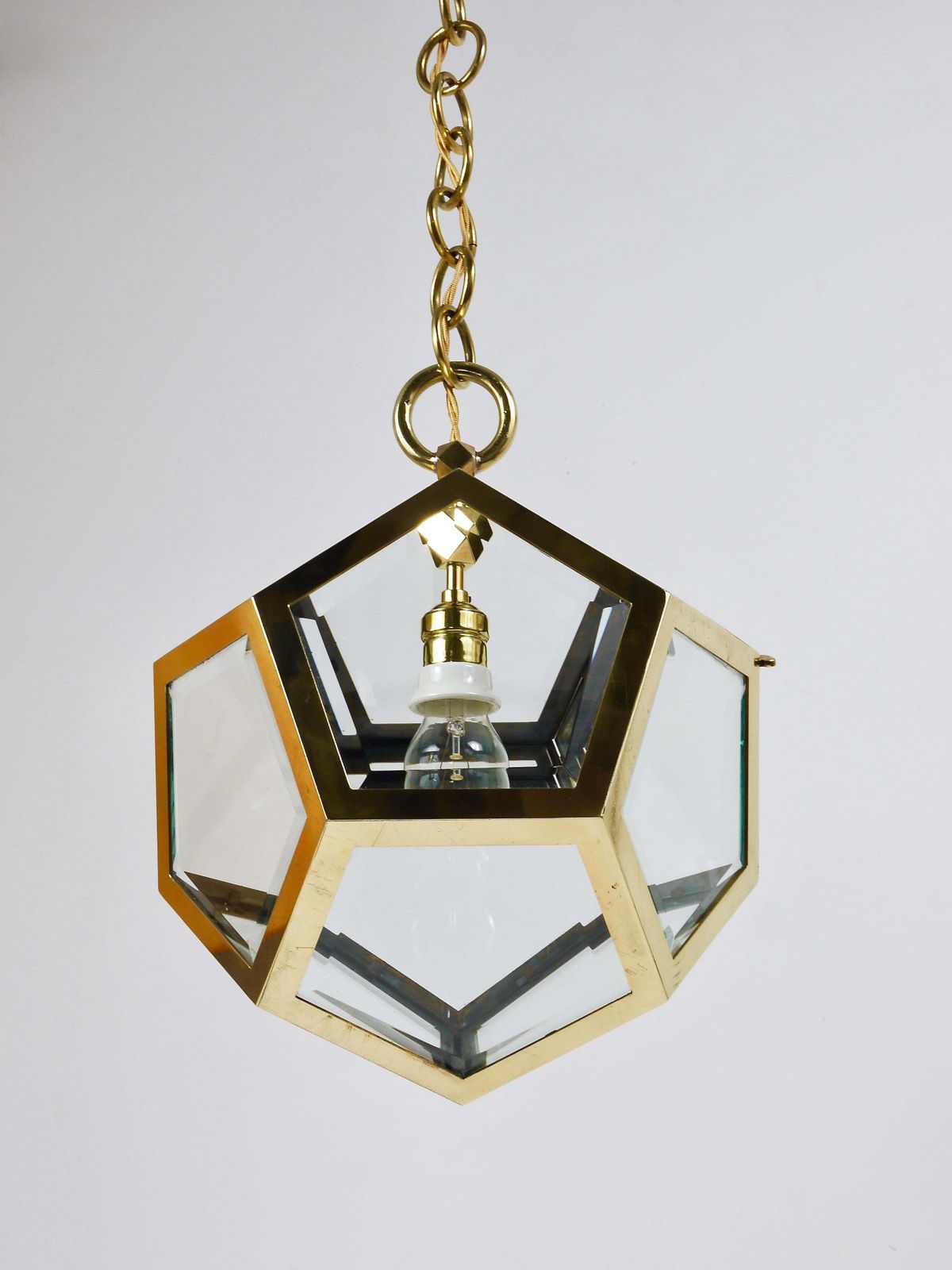 Adolf Loos Dodekaeder Pendant Lamp Chandelier, Friedrich Otto Schmidt, 1900s photo vintage