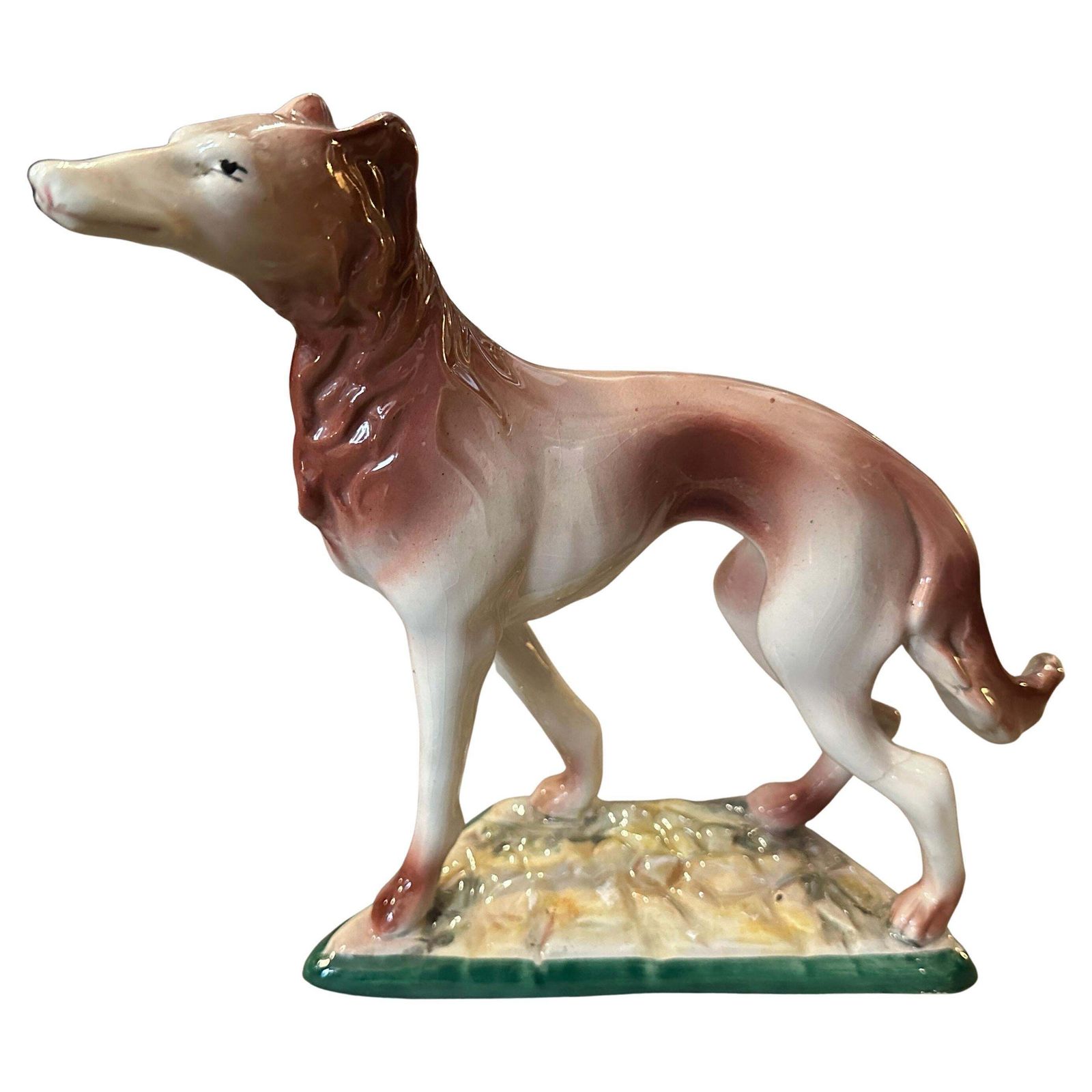 1960s Hand Crafted And Painted Porcelain Figure Of A Greyhound By Elsa Lagorio