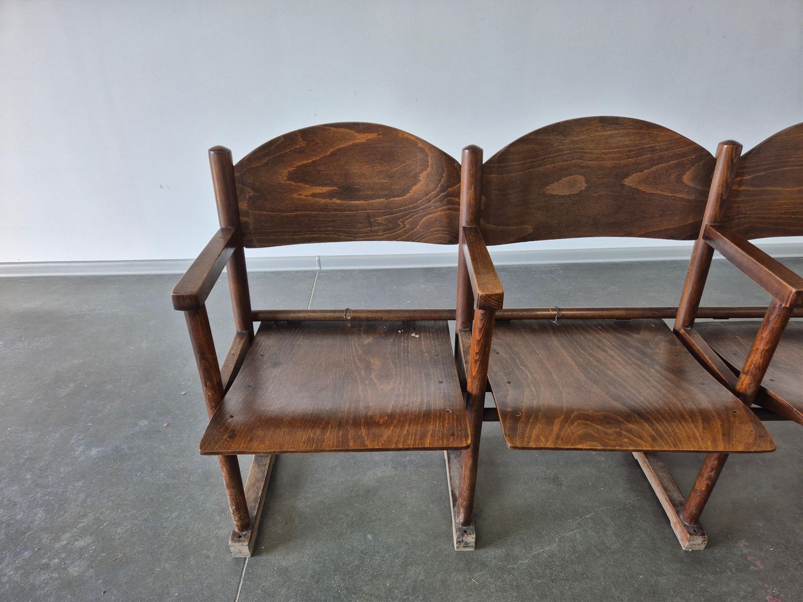 photo furniture Wooden Vintage Cinema Bench 1950s