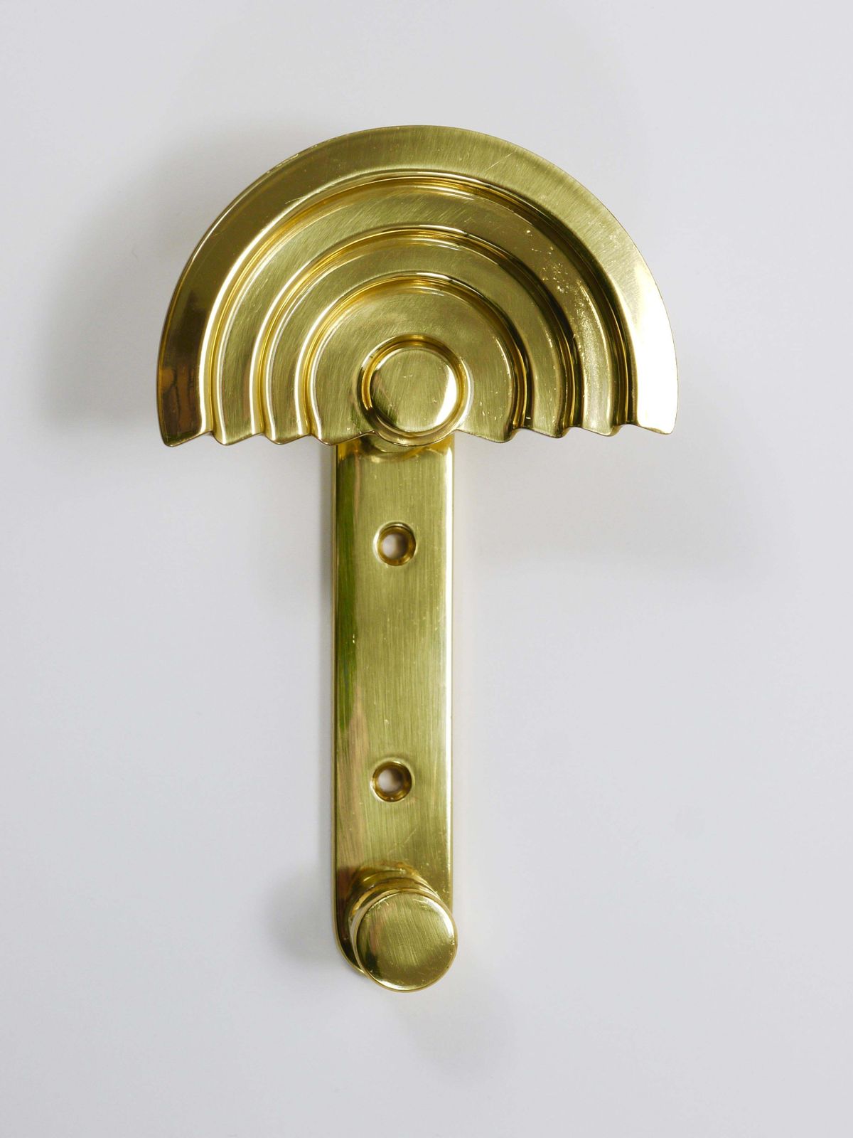 photo vintage 13x Ettore Sottsass Postmodern Brass Wall Coat Hooks, 1985, Valli & Valli Italy
