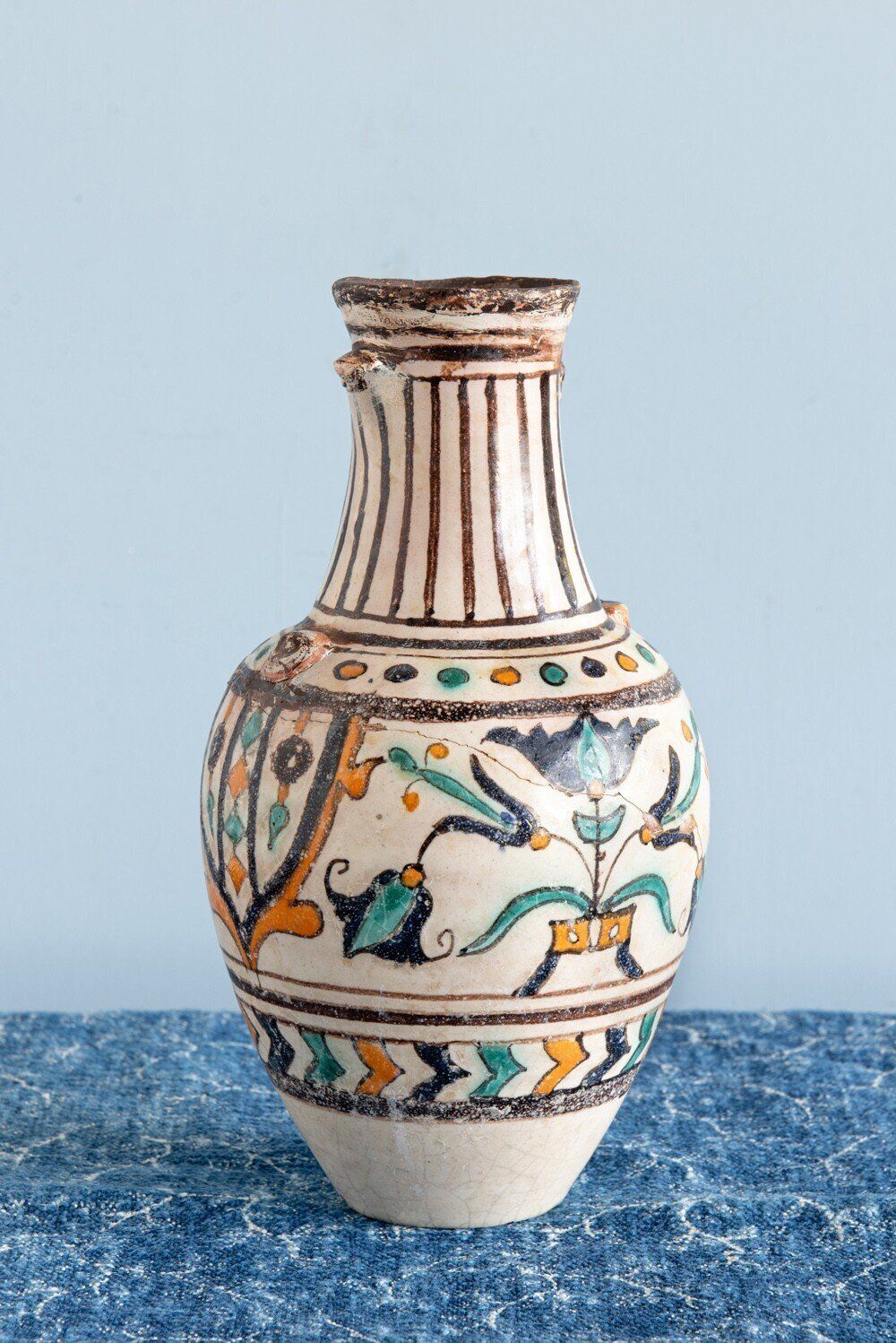 Tunisian Pottery, Qallalin Vase, 18th Century photo for sale