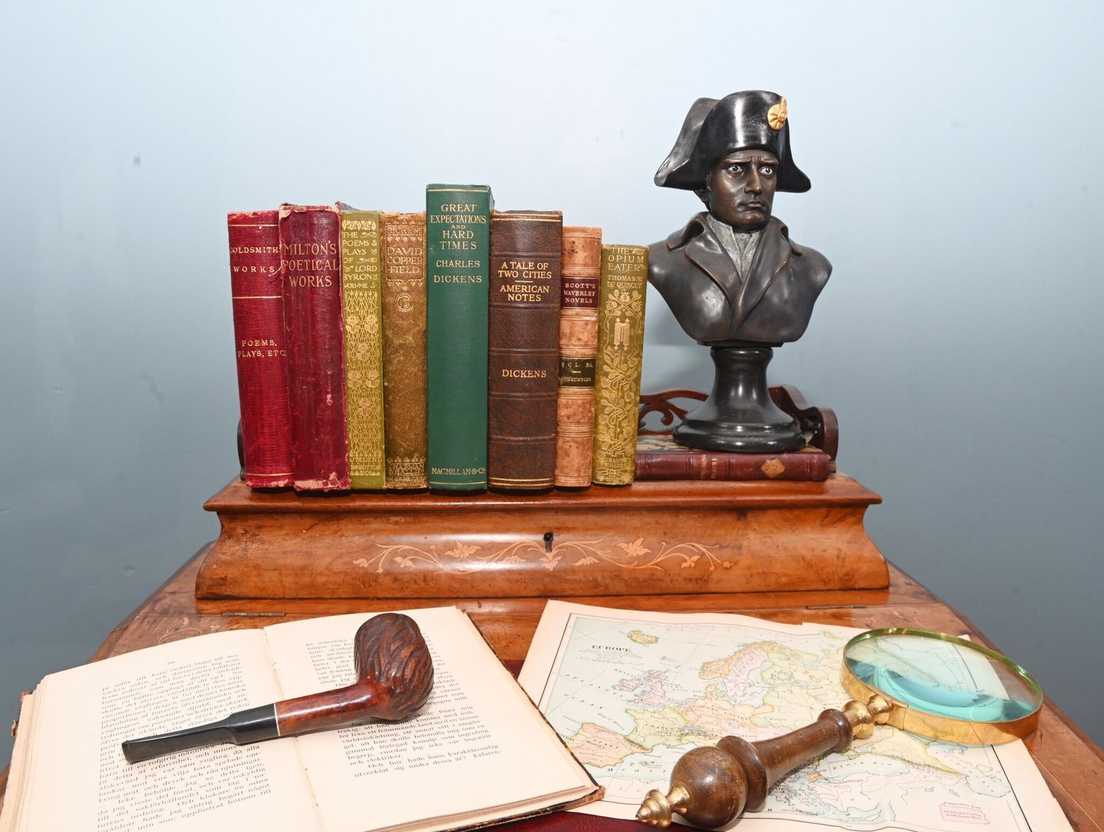 Victorian Davenport Desk Burr Walnut 1860 photo for sale