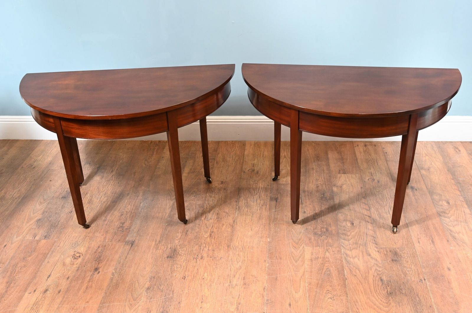 Pair George III Console Tables Mahogany Demi Lune 1790