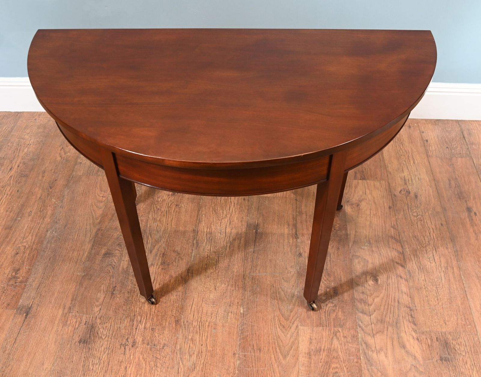 Pair George III Console Tables Mahogany Demi Lune 1790 photo 1850.0