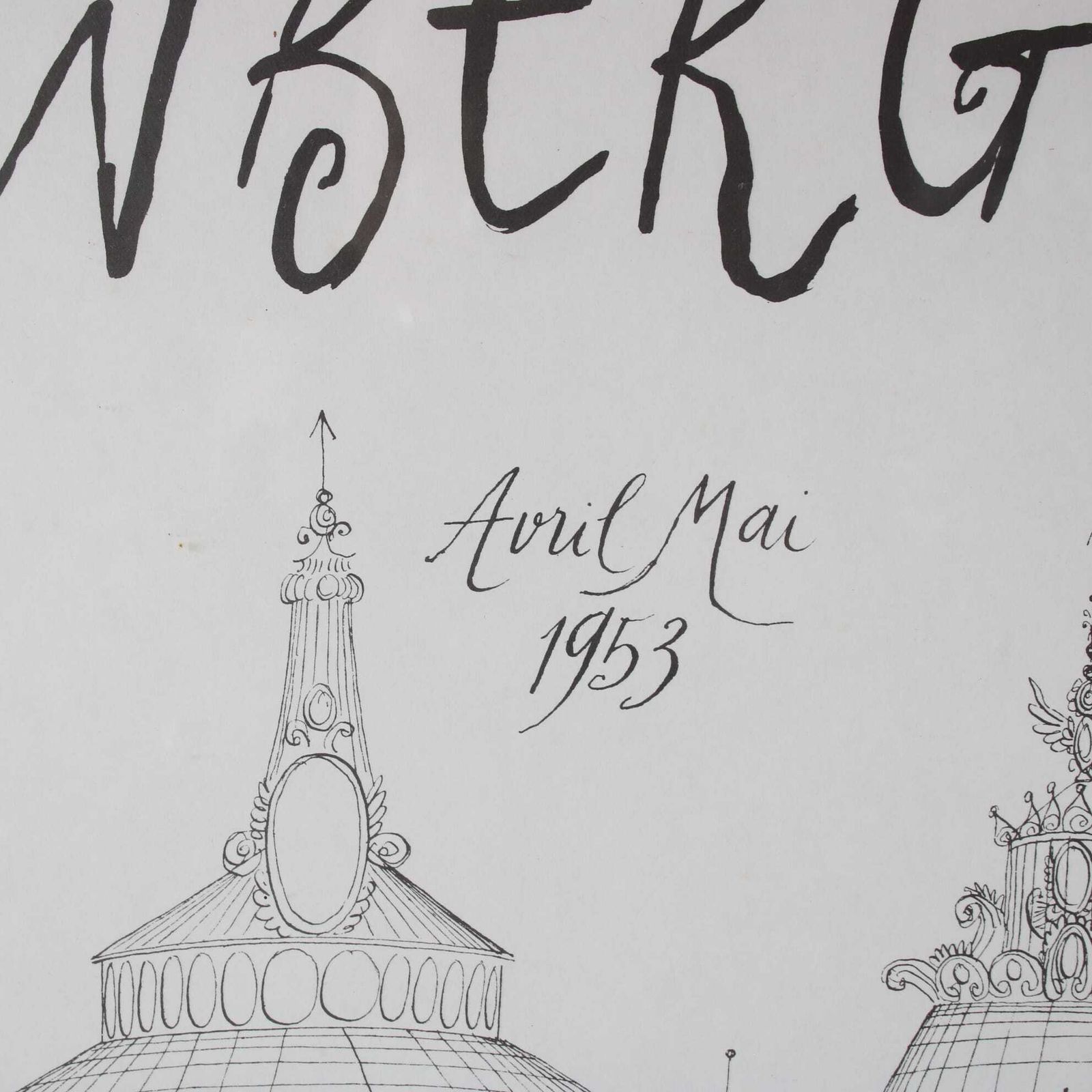 1953 Poster From Steinberg Exhibition At Galerie Maeght, France photo Art