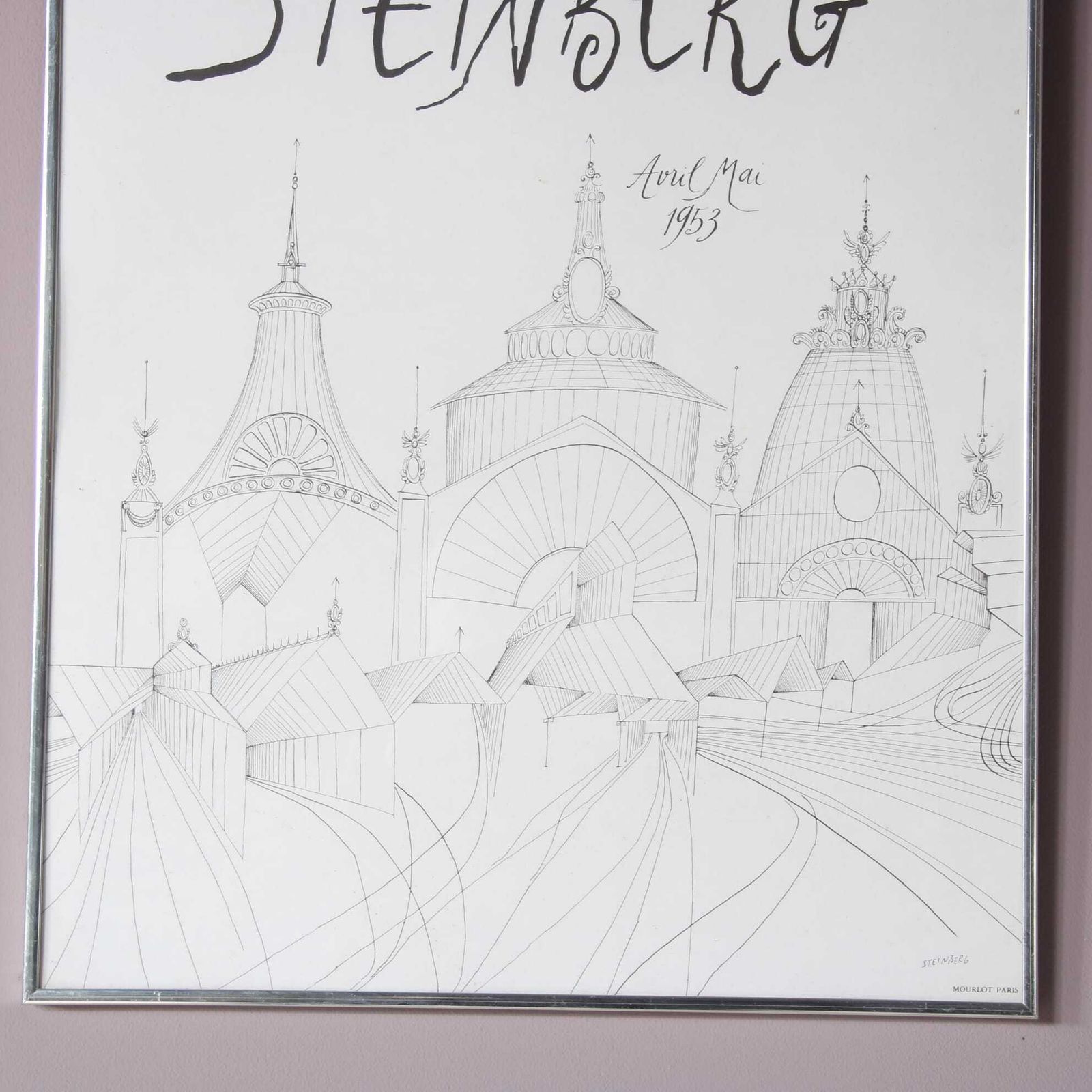 1953 Poster From Steinberg Exhibition At Galerie Maeght, France photo buy