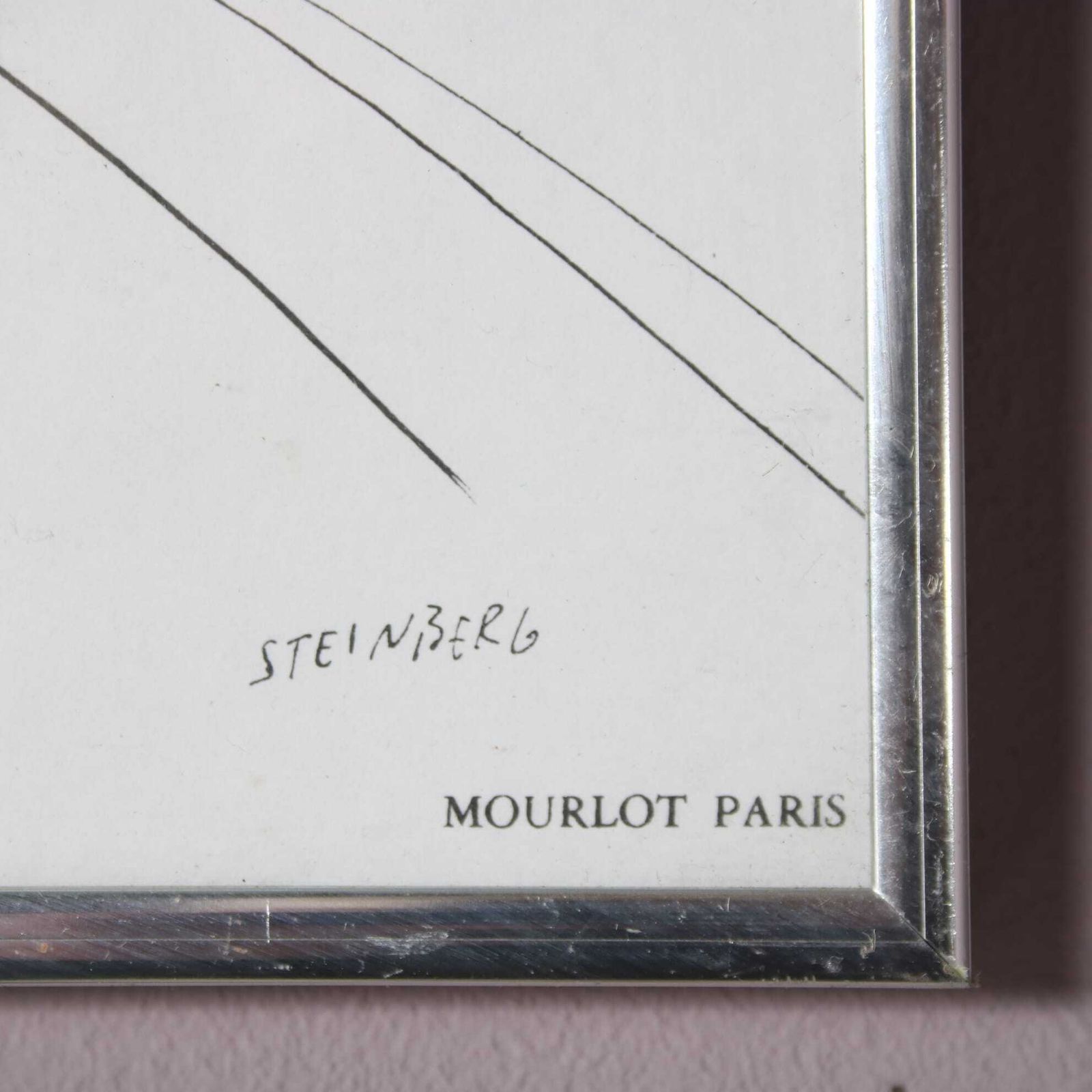 1953 Poster From Steinberg Exhibition At Galerie Maeght, France photo vintage