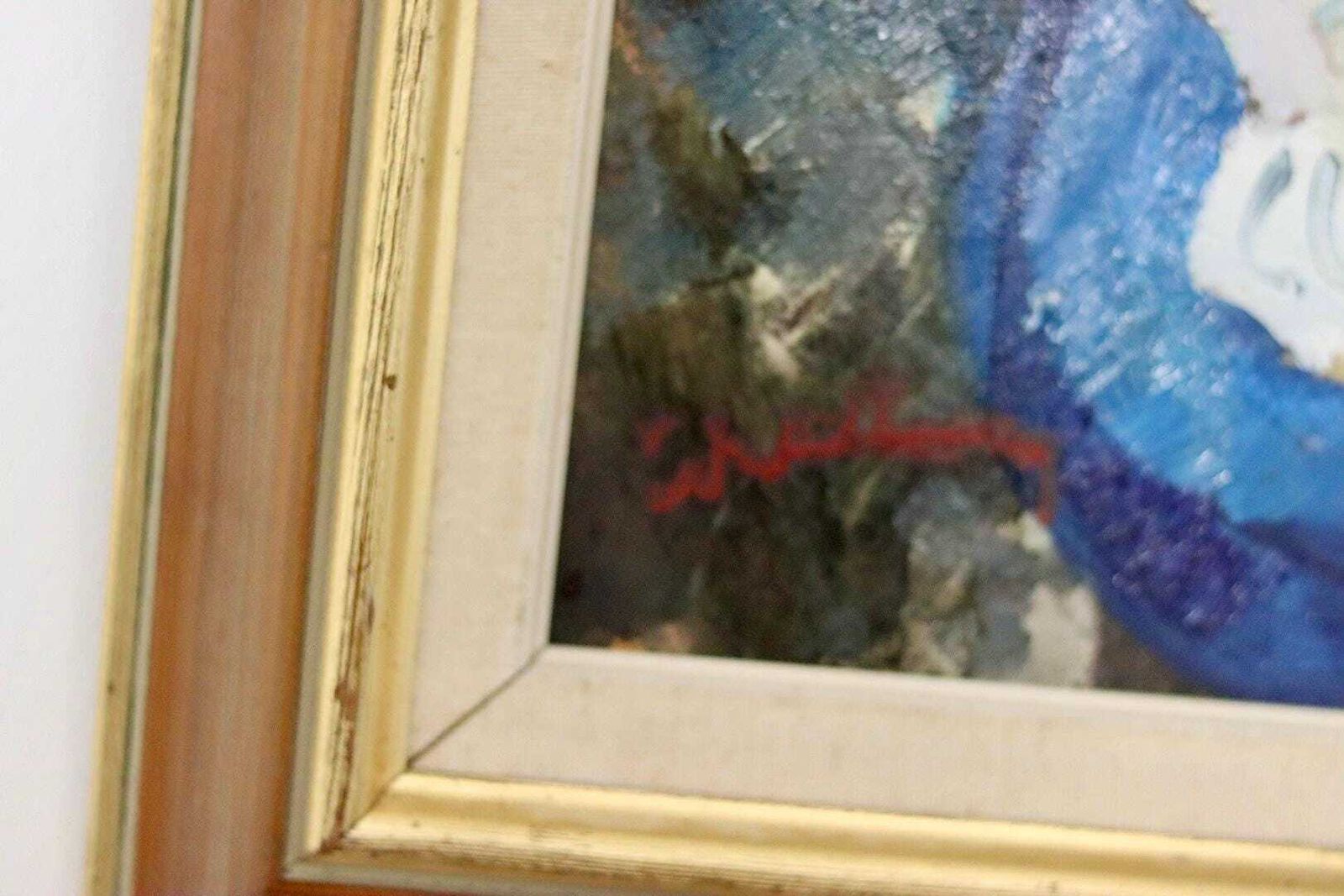 Swedish Oil On Panel Painting "Catch Of The Day" By Bertil Wahlberg  Vintage & Framed photo vinterior