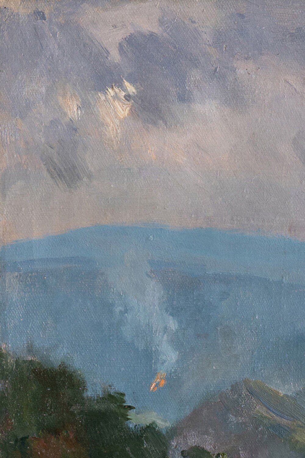 Leonid Frechkop, Mountain Chalets, Oil Painting On Canvas, 1932 photo vinterior