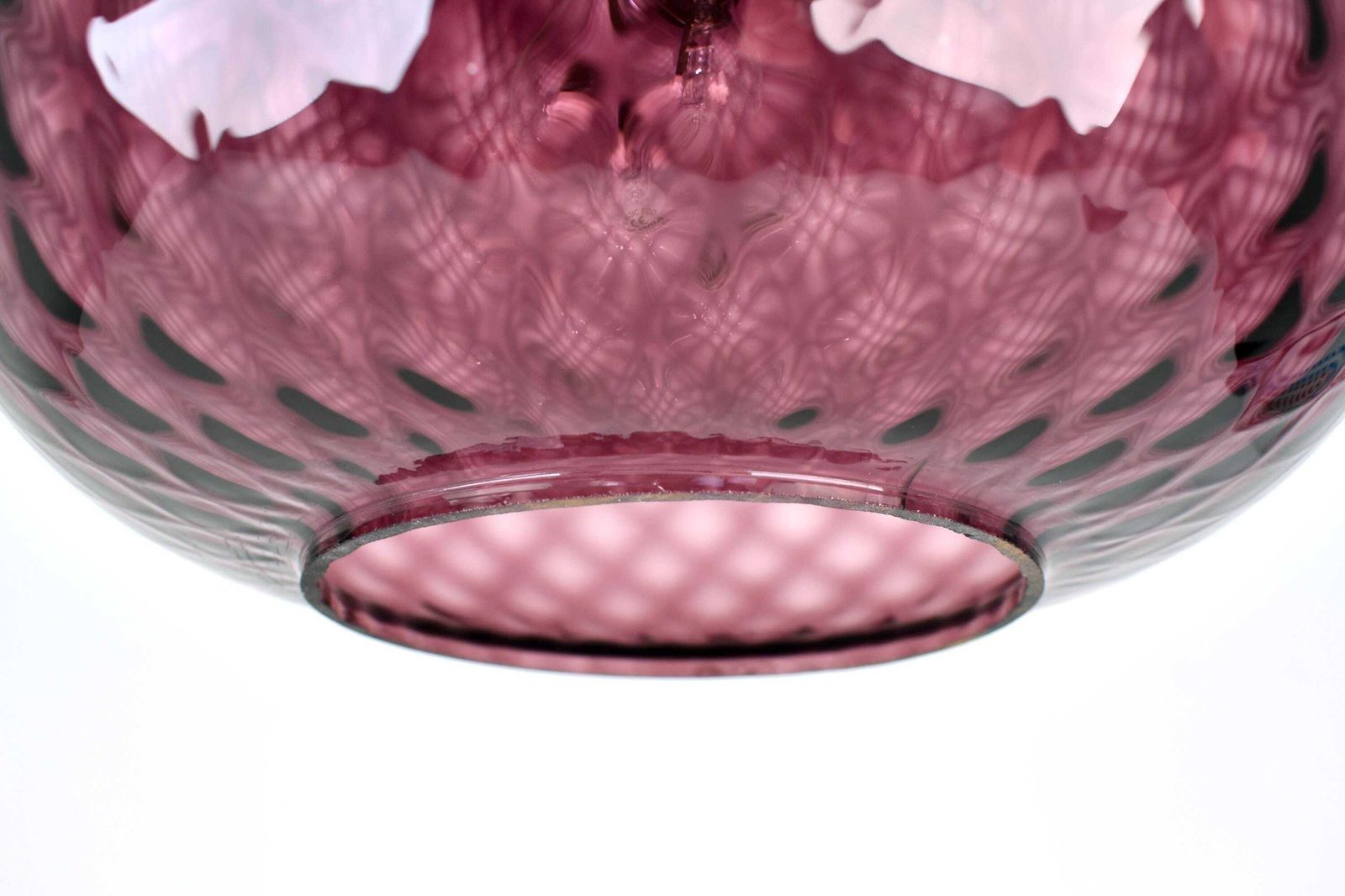 photo furniture Mid Century Modern Murano Glazen Hanglamp Paars Aubergine | Plafondlamp Zwart Venini Seguso Italië Europees
