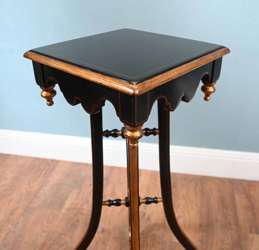 photo furniture Pair Arts And Crafts Pedestal Stands Lacquered Aesthetic Movement