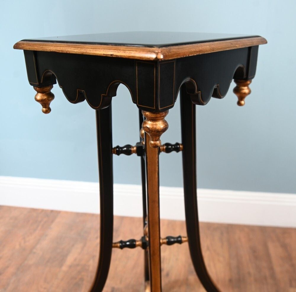 Home Decor Pair Arts And Crafts Pedestal Stands Lacquered Aesthetic Movement photo
