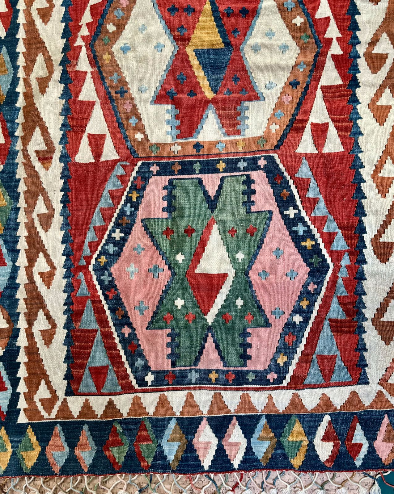 Hand Woven Turkish Tribal Kilim Rug 240x140cm photo furniture