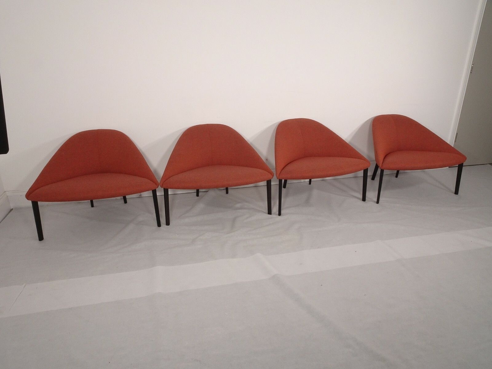 A Set Of 4 Arper Colina 4 Legged Lounge Chairs In Camira  Fabric photo for sale