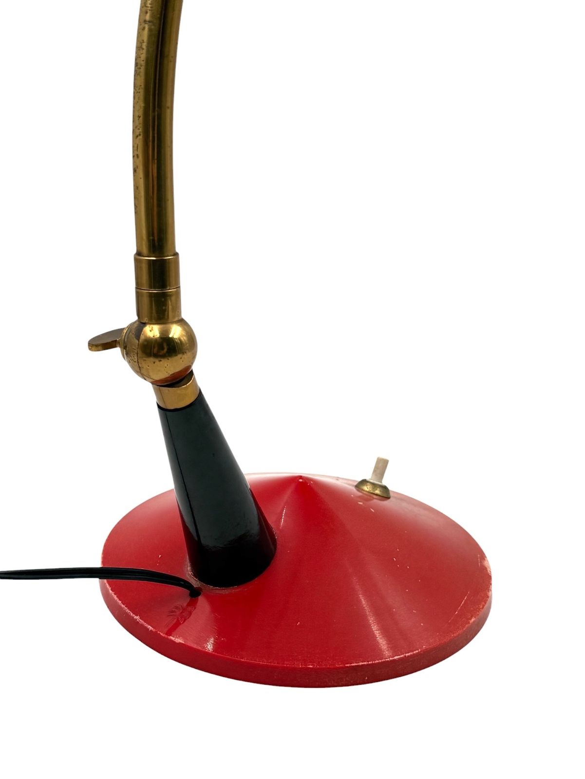 Mid Century Red Desk Lamp, Stilux Milan Italy 1960 Ca. photo vintage