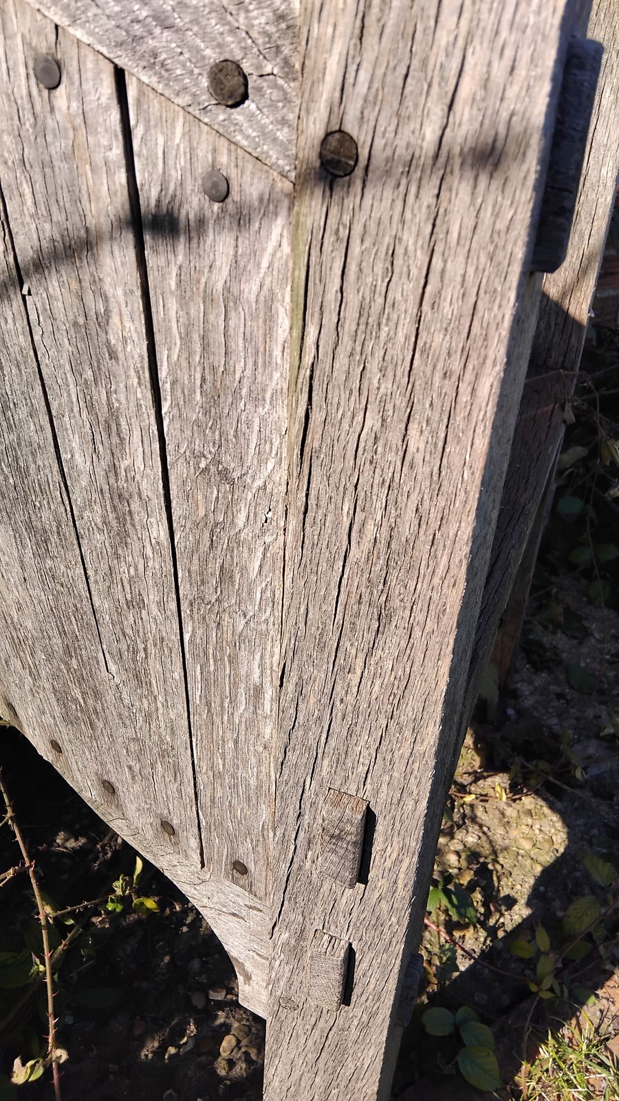 Old Crafted 3 Legged Oak Garden Chair photo furniture