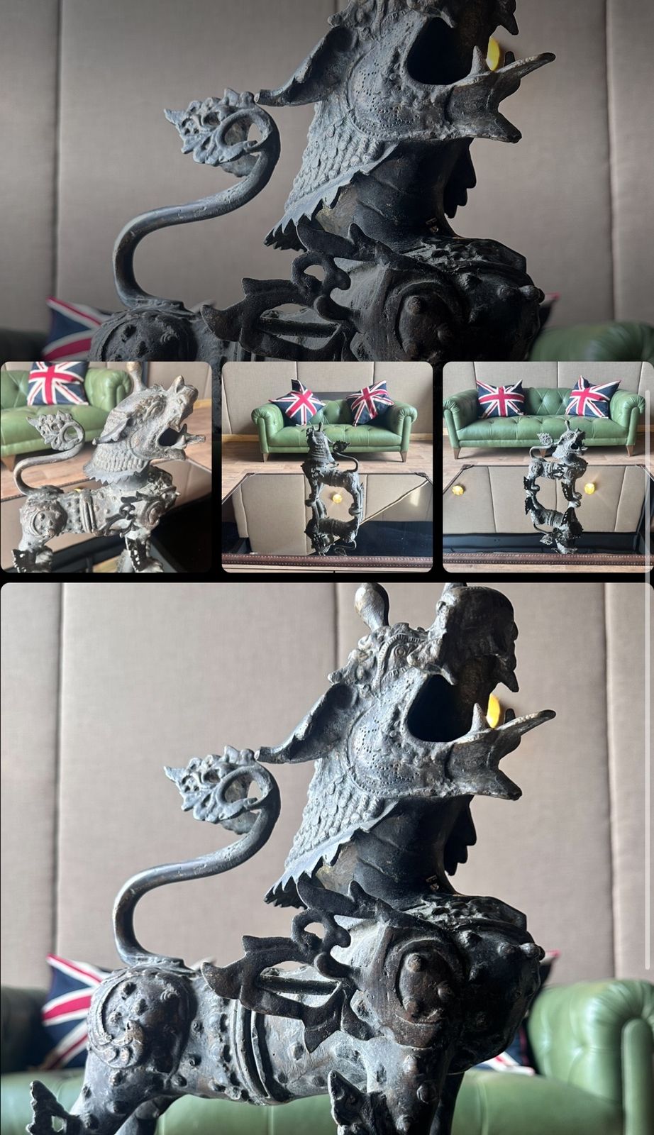 Very Large Bronze Tibetan Temple Dog C1880