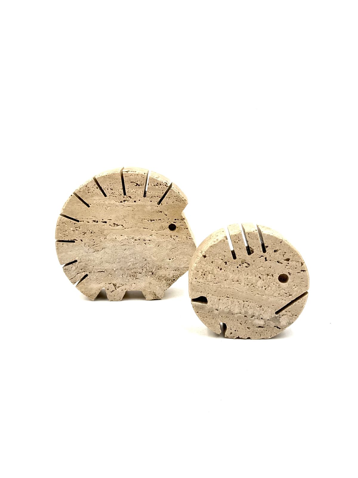 Home Decor Travertine Figures Porcupine And Fish, Fratelli Mannelli, Italy 1970s photo