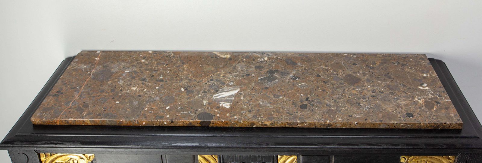 Art Deco Credenza Sideboard French Black & Golden Refinished Buffet, Circa 1930 photo 2750.0