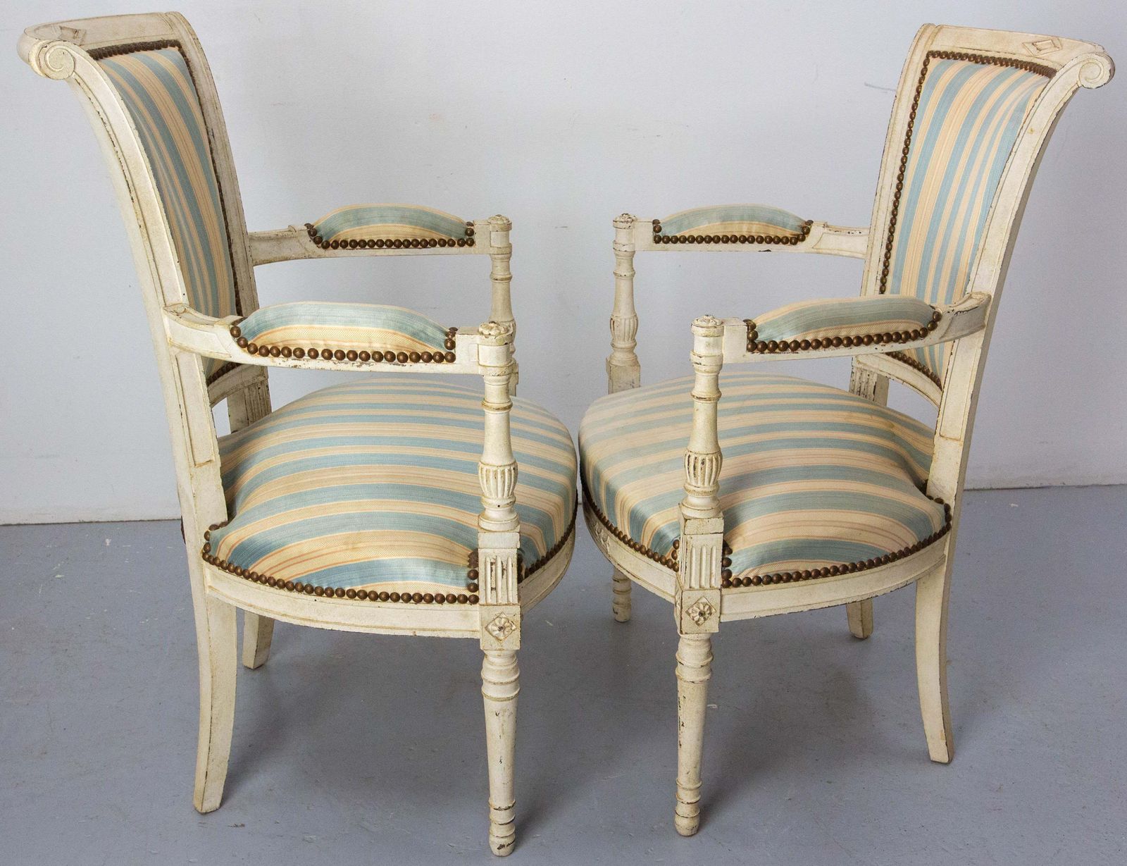 Pair Of French Open Armchairs Louis XVI Style Fauteuils, Circa 1960 photo Furniture