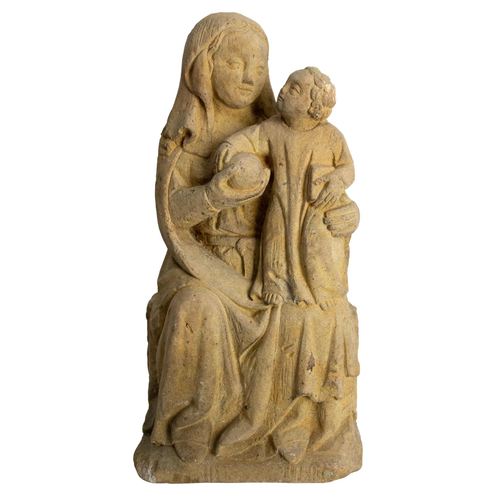 French Antique Statuette Virgin And Child Early 20 Th Century