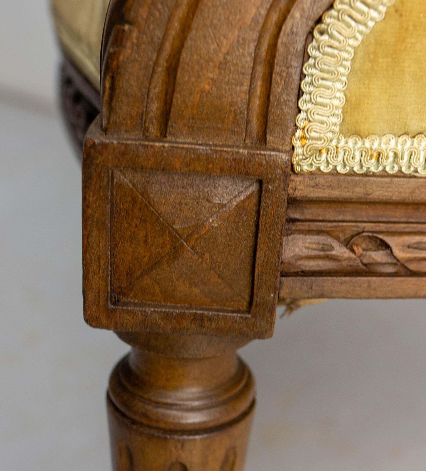 photo buy Pair Of French Open Armchairs Louis XVI Medallion Fauteuils, Circa 1900