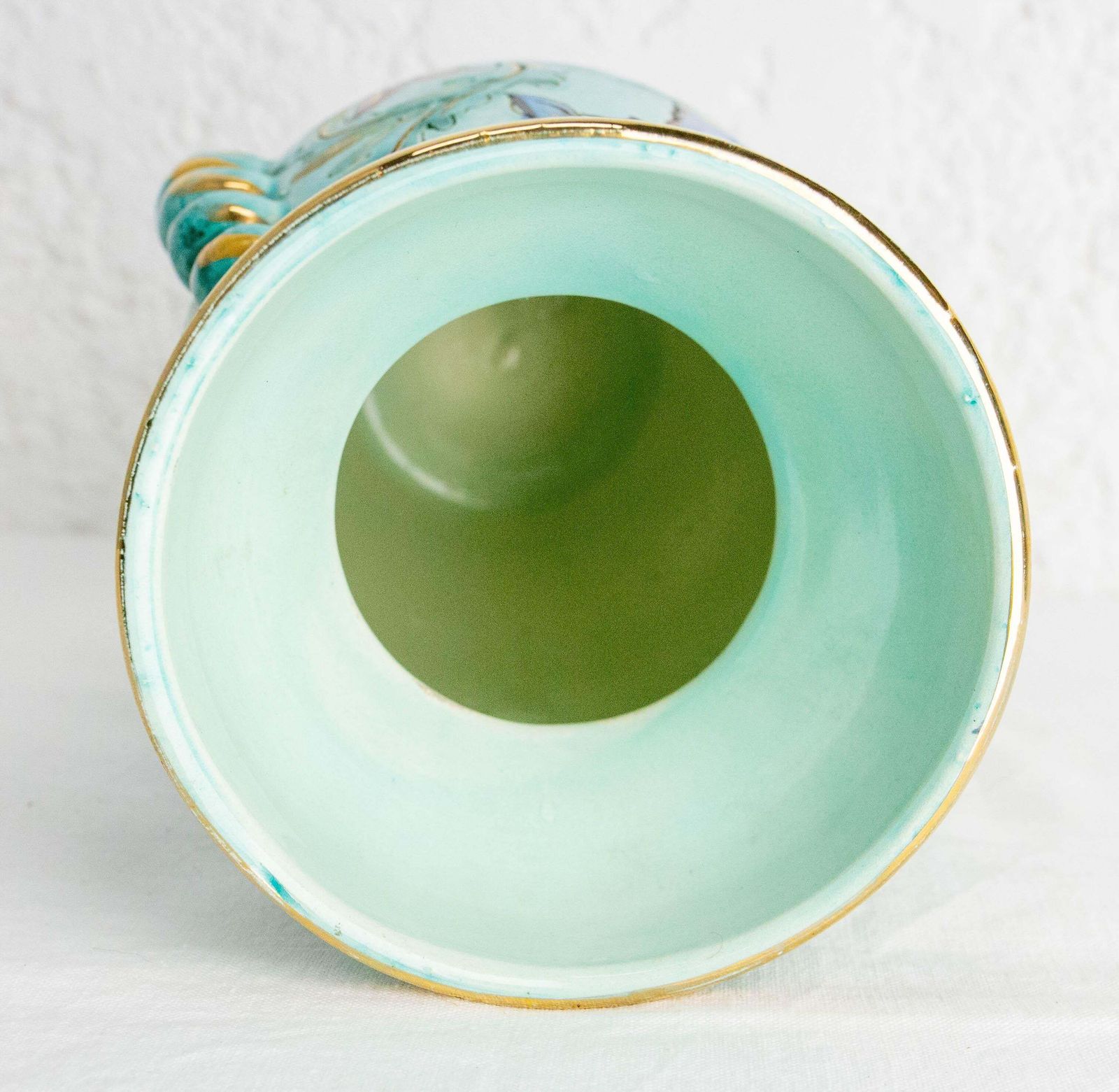 Cerdazur Monaco Ceramic Vase With Sea Decoration Mid Century French photo vinterior