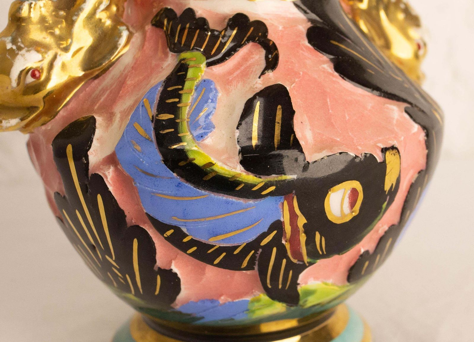 photo furniture Cerdazur Monaco Ceramic Vase With Sea Decoration Mid Century French