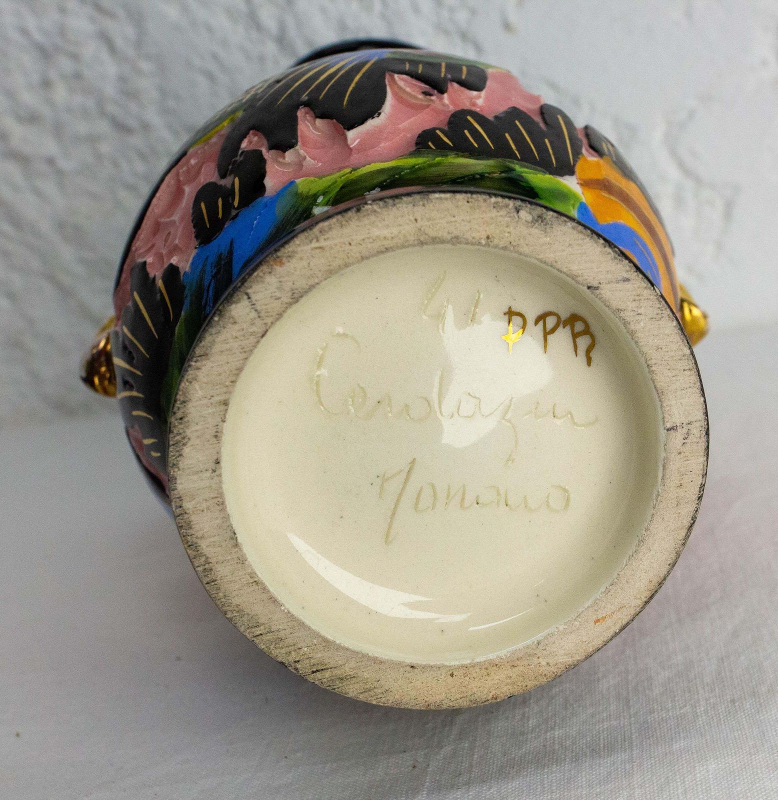 photo for sale Cerdazur Monaco Ceramic Vase With Sea Decoration Mid Century French