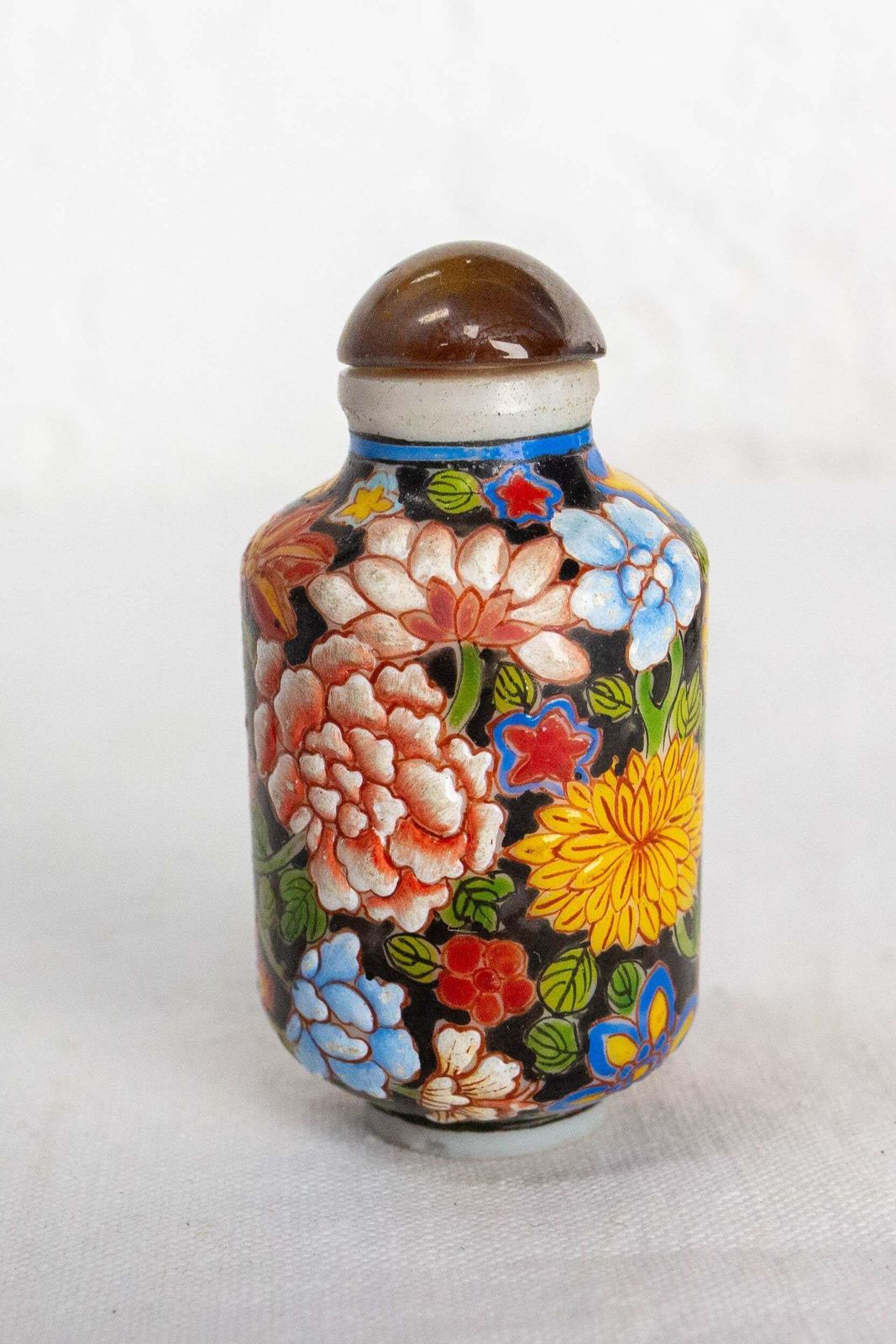 Set Of Four Chinese Snuffboxes Or Snuff Bottles, Porcelain Enemaled Early 20th C photo vintage