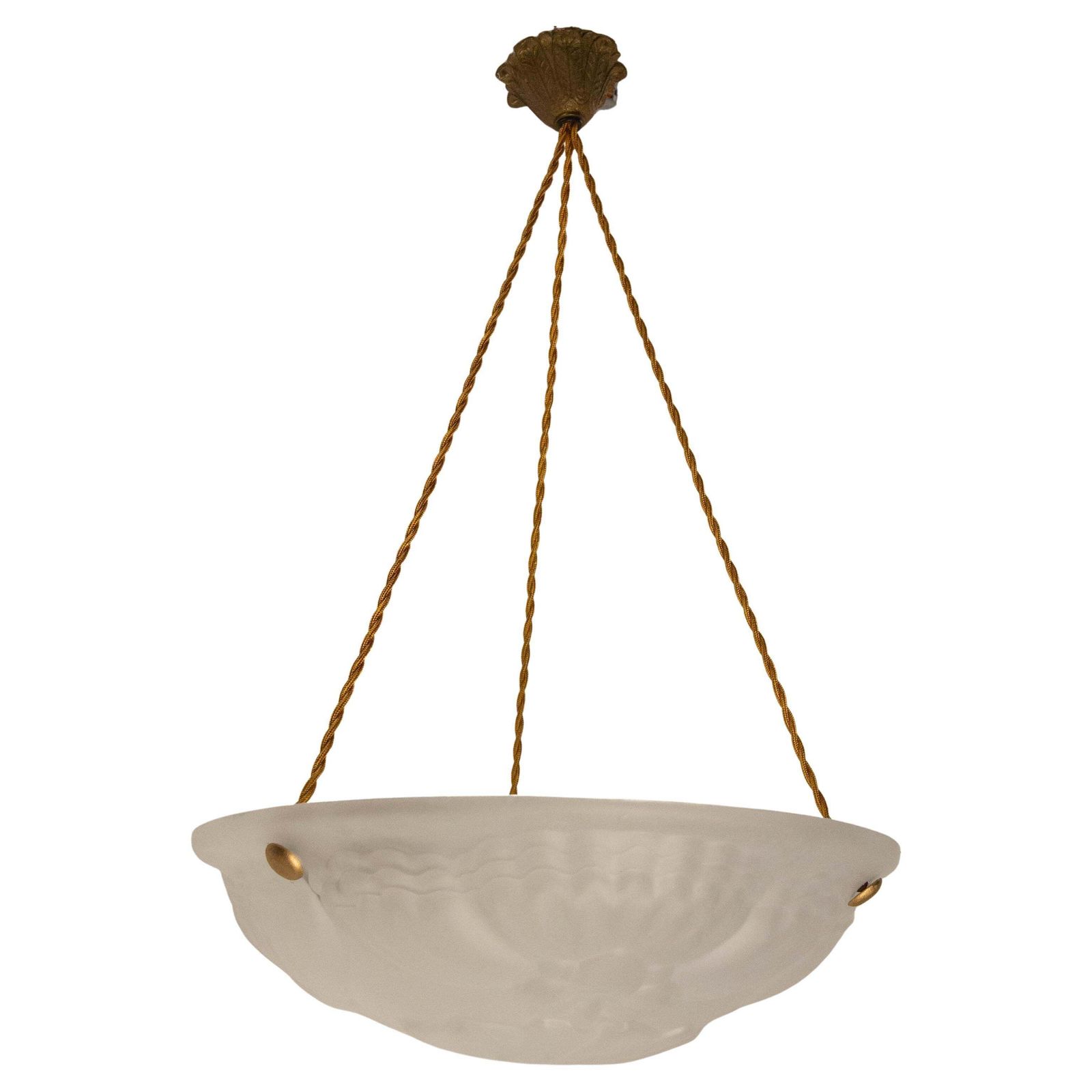 French Art Deco Lustre Glass Ceiling Pendant Chandelier, Circa 1930 photo furniture