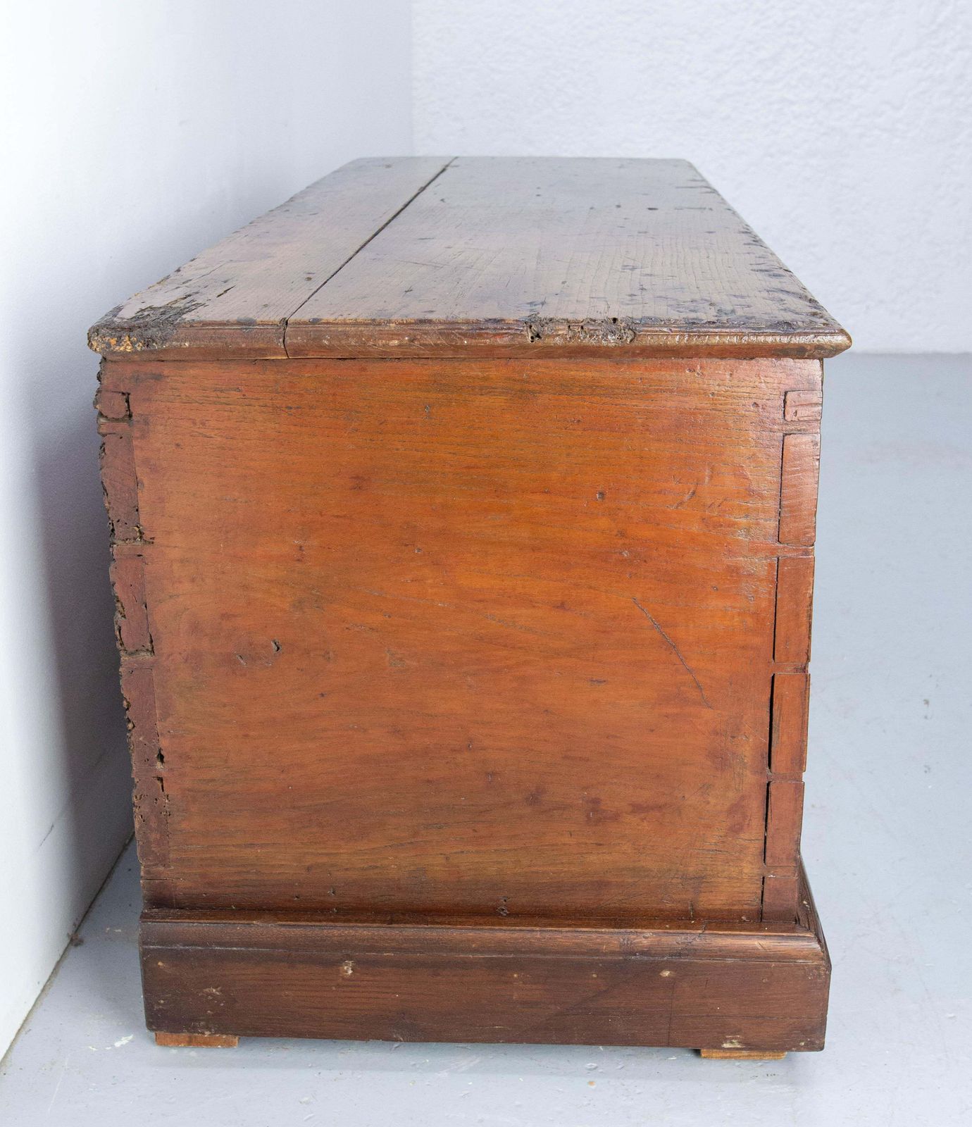 18th Century Chest Or Coffer Carved Oak, End Of Bed French Provincial photo Furniture