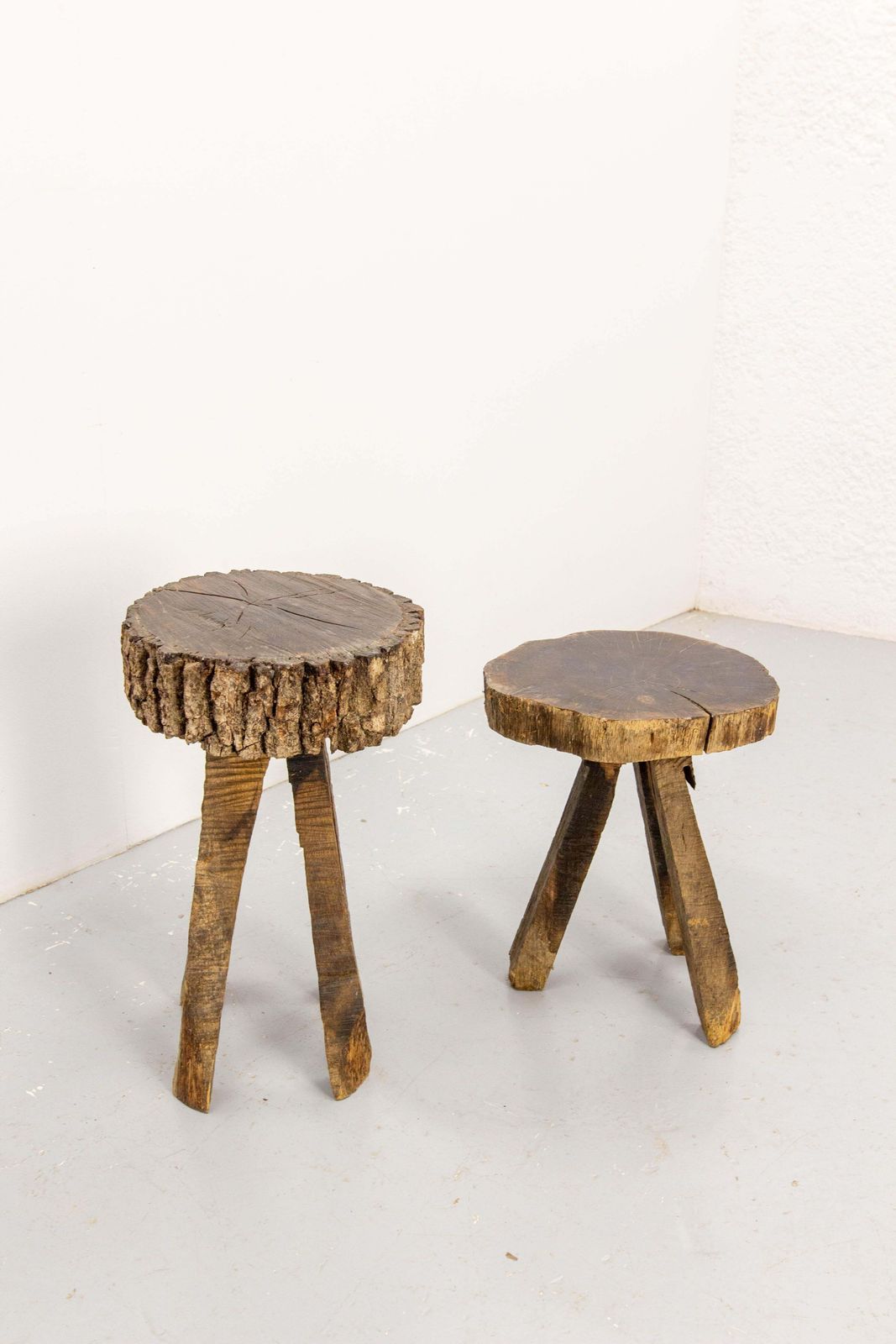 French Pair Of Side Tables Or Plant Stands, Brutalist Circa 1960 photo for sale