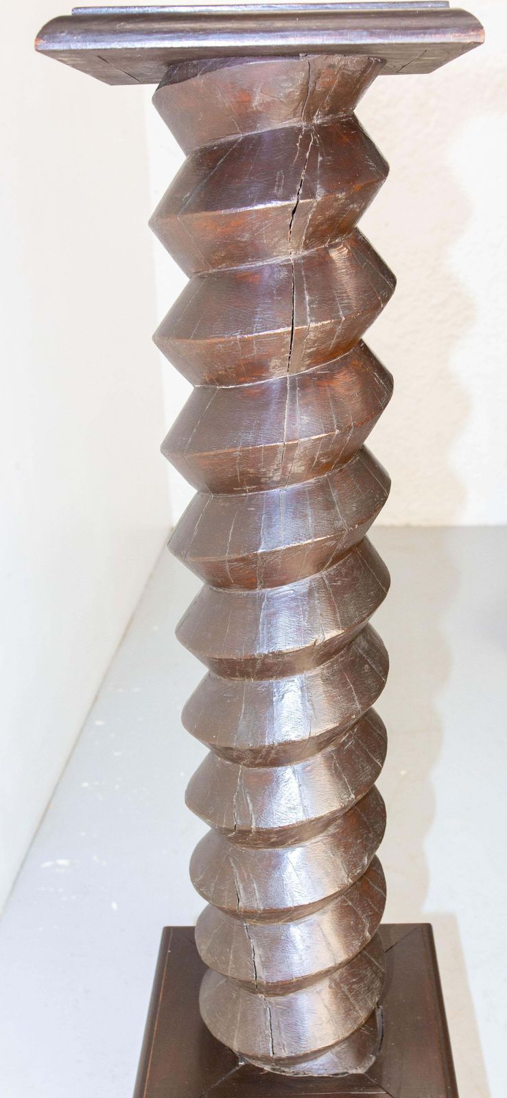 photo furniture Wine Press Screw Pedestals Plant Holder, French, 19th Century