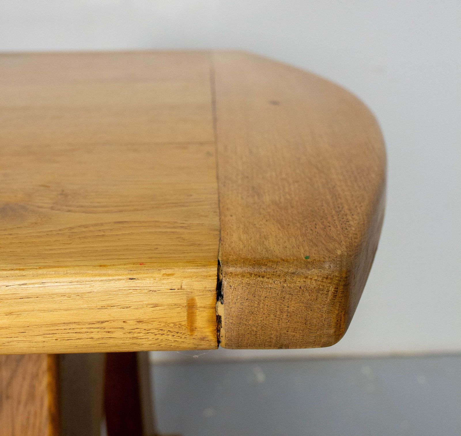 Massive Oak Table Art Nouveau Inspiration, France, Mid 20th Century photo vintage