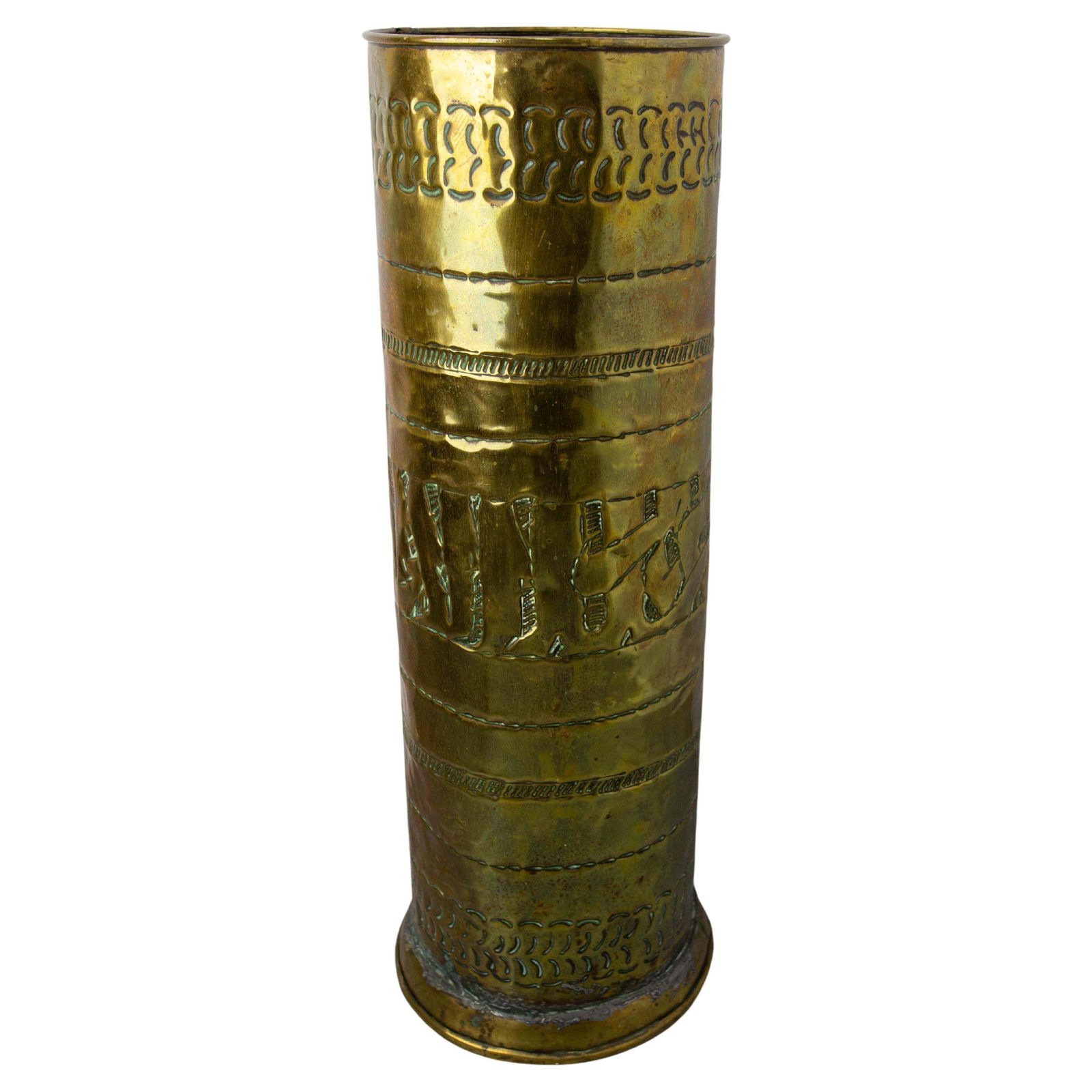 Morocco Brass Umbrella Rack Stand Decoration Plant Holder, Early 20th Century photo furniture