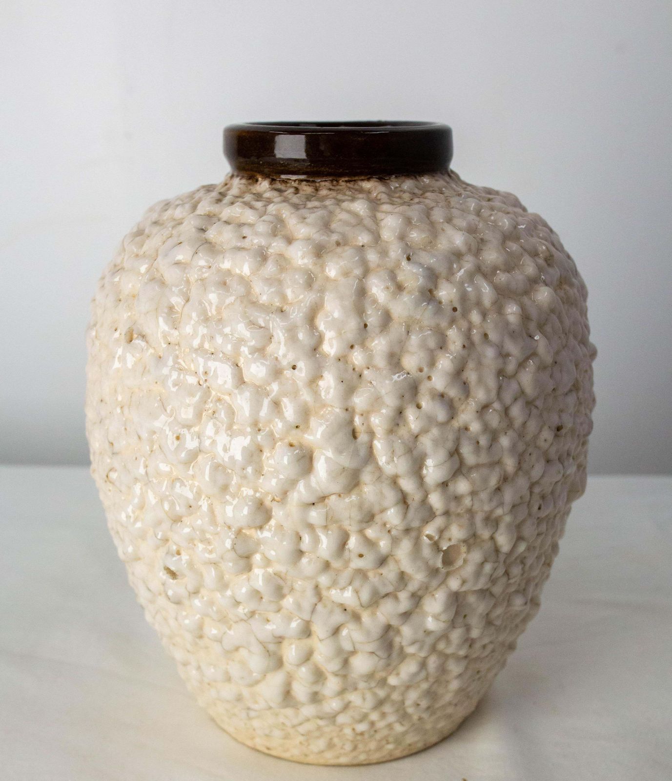 French Vase Jean Besnard Style Crisped Enamel, Circa 1940 photo furniture