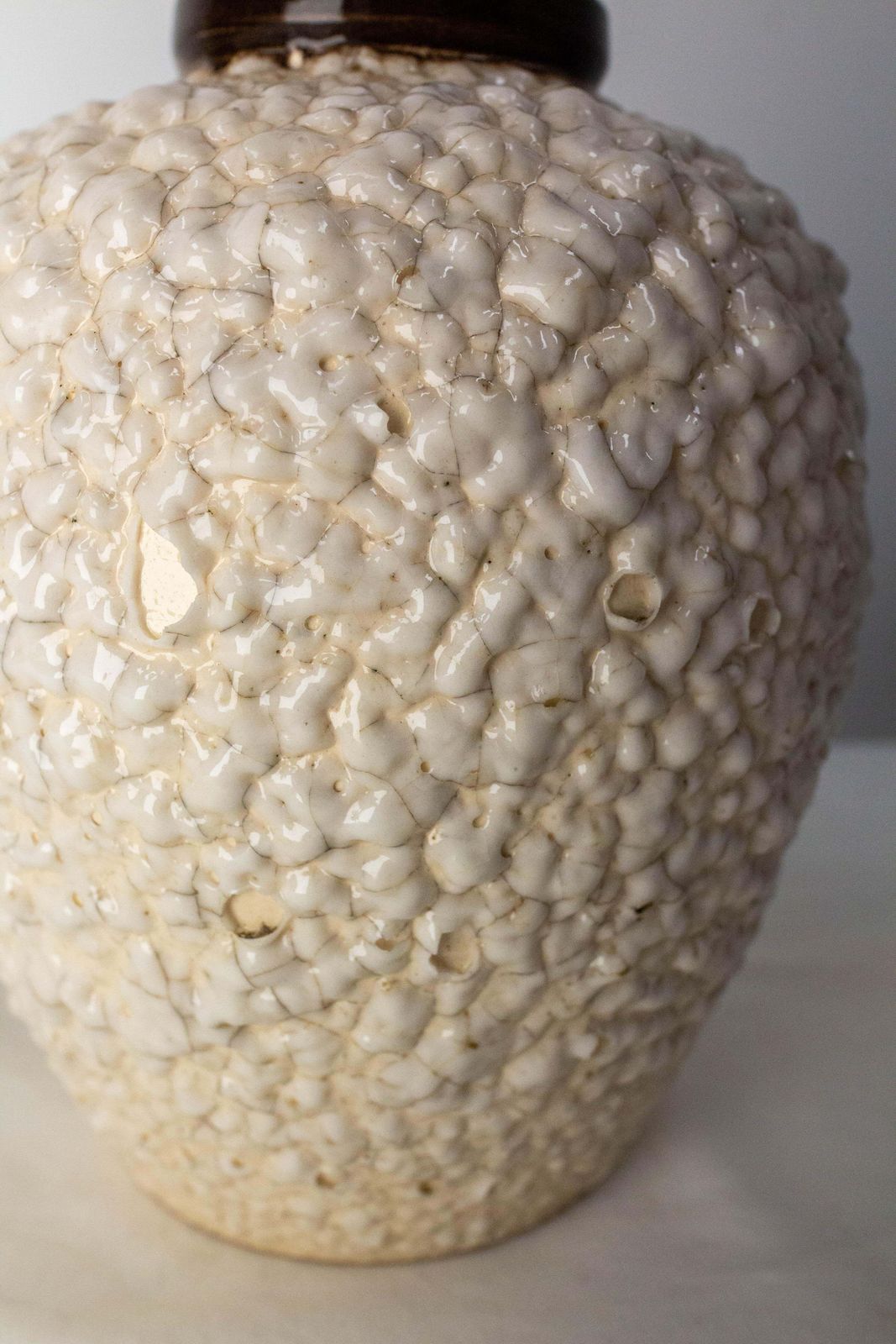 French Vase Jean Besnard Style Crisped Enamel, Circa 1940 photo vinterior