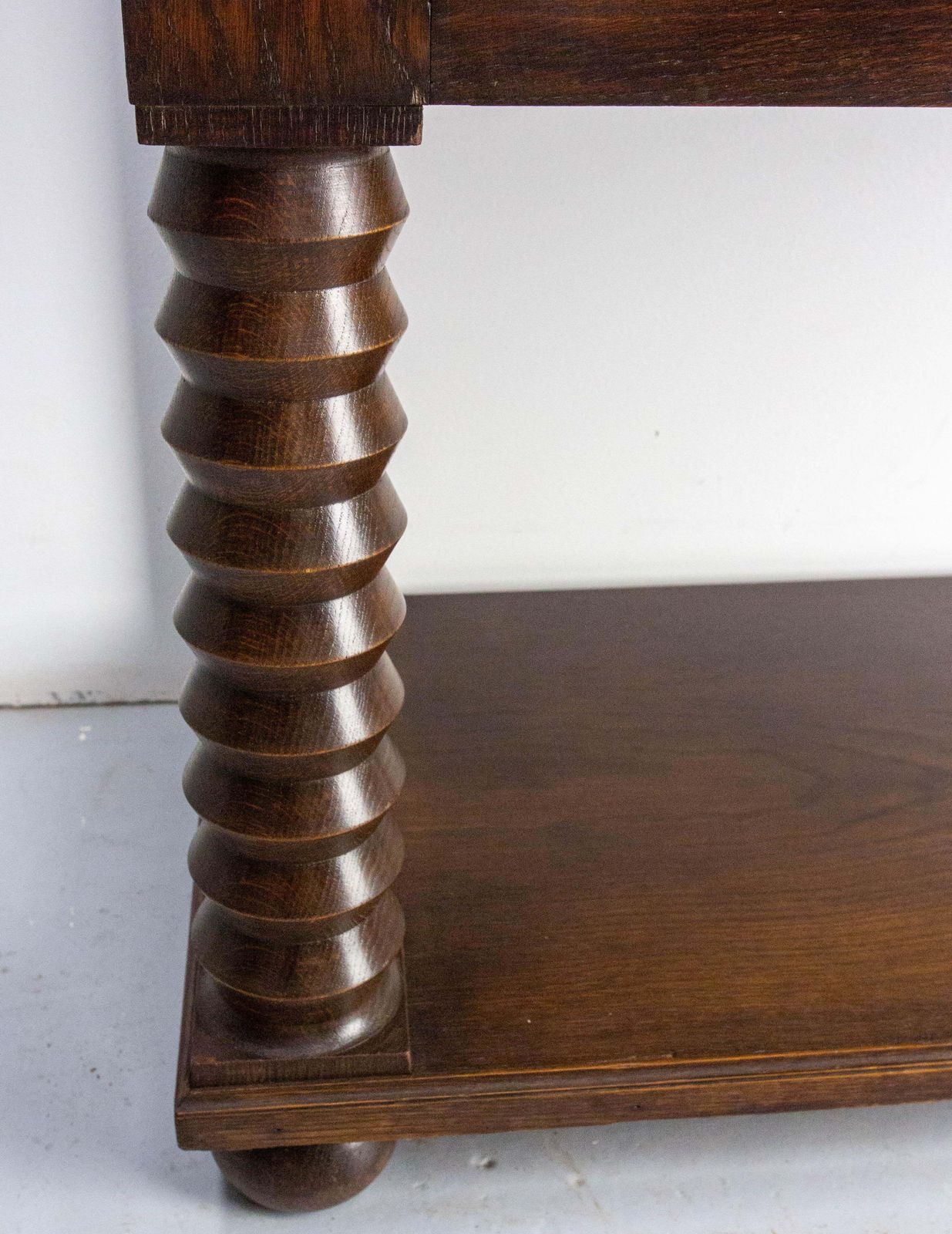 photo furniture French Vintage Oak & Wrought Iron Buffet Neogothic Style Midcentury