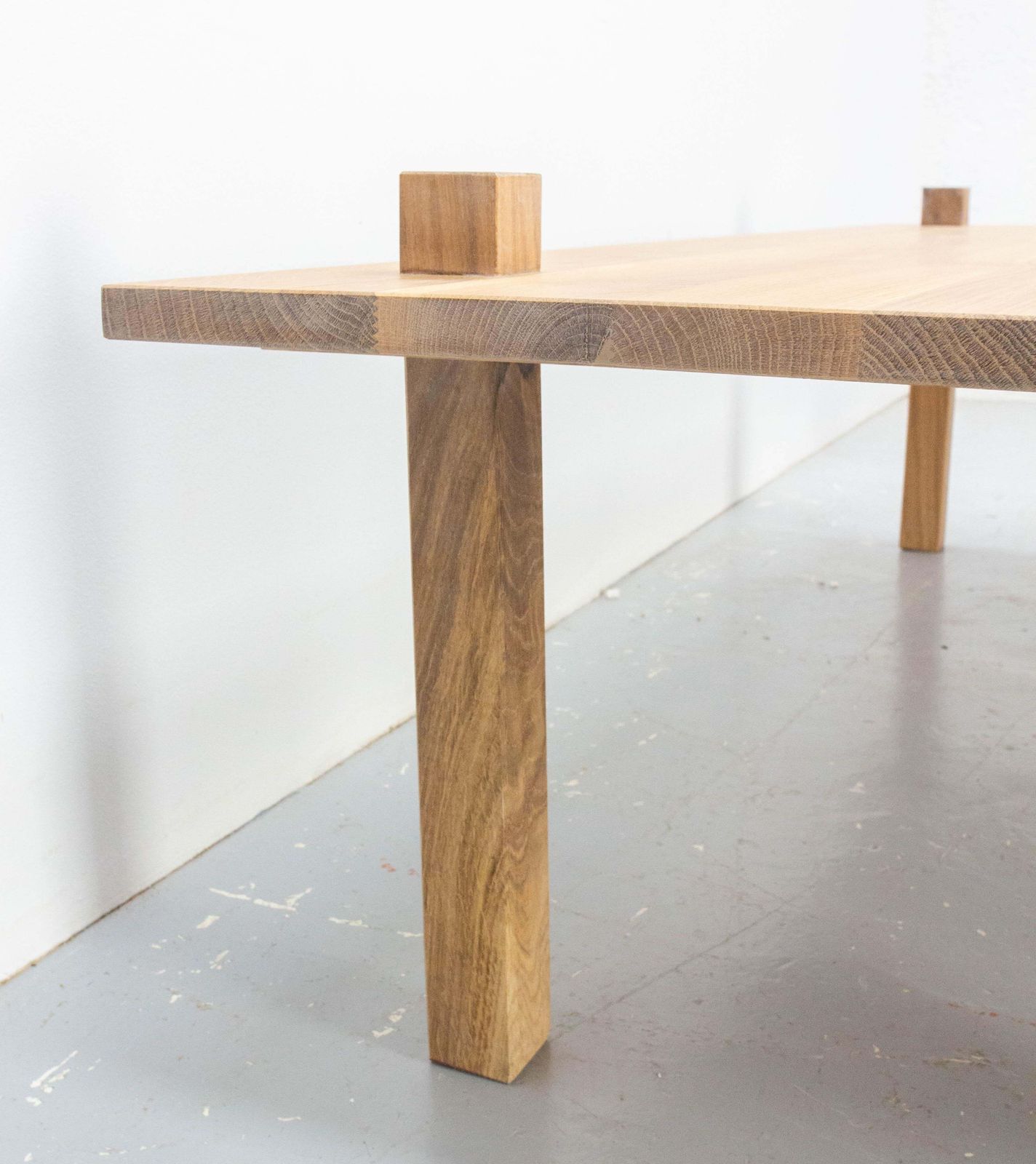 French Oak Coffee Table Brutalist Style Original Creation By S Lamarre, 2023 photo vintage